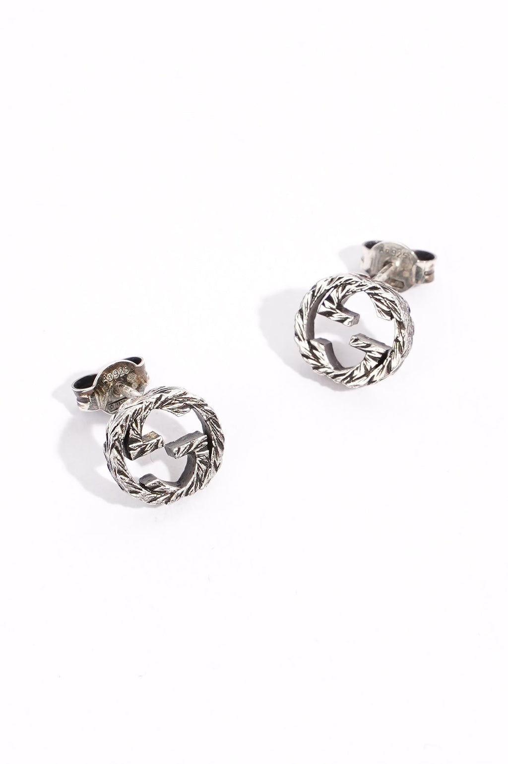 Gucci Interlocking Earrings Sterling Silver
