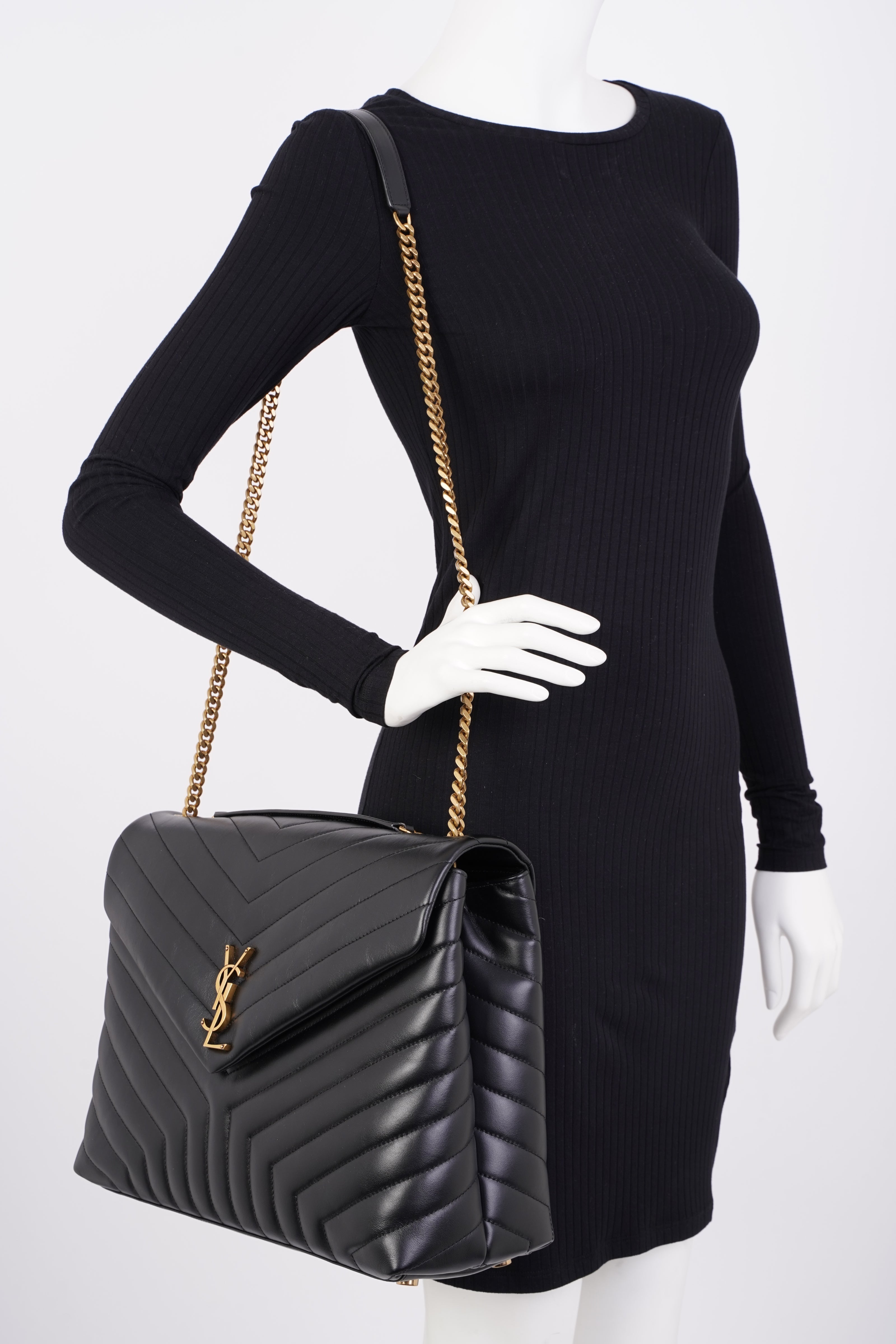 Saint Laurent Lou Lou Bag Black Leather Large
