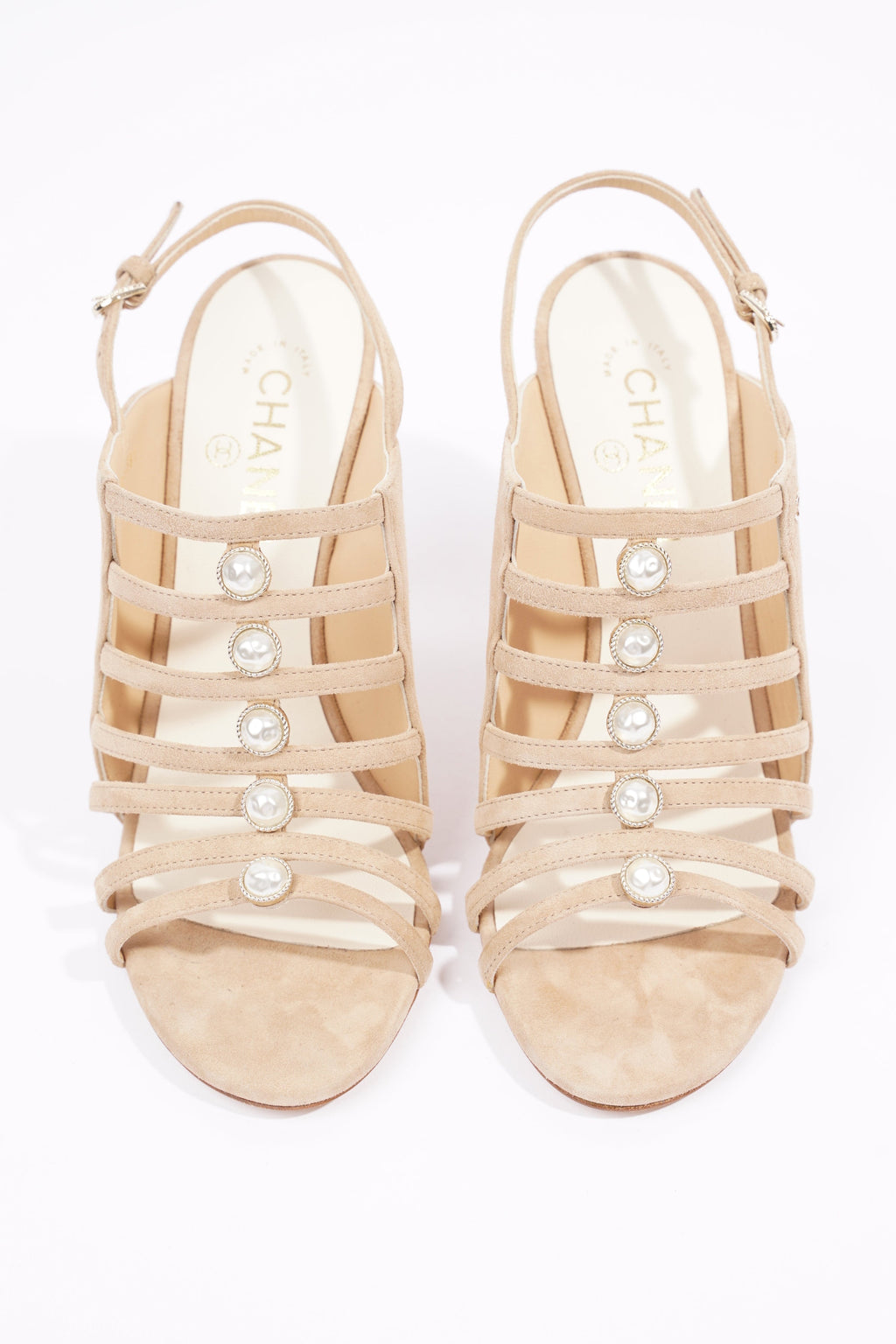 Chanel Womens Suede Sandal Beige EU 39 / UK 6