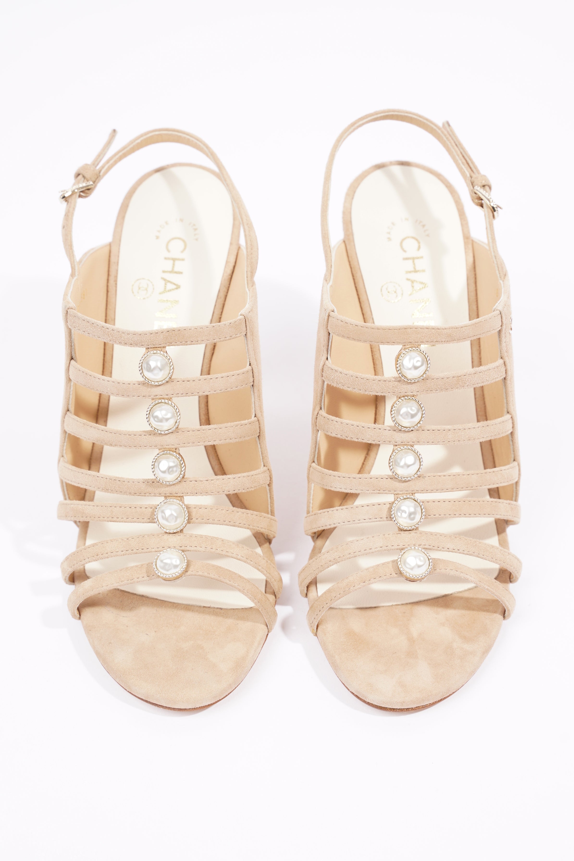 Chanel Womens Suede Sandal Beige EU 39 / UK 6