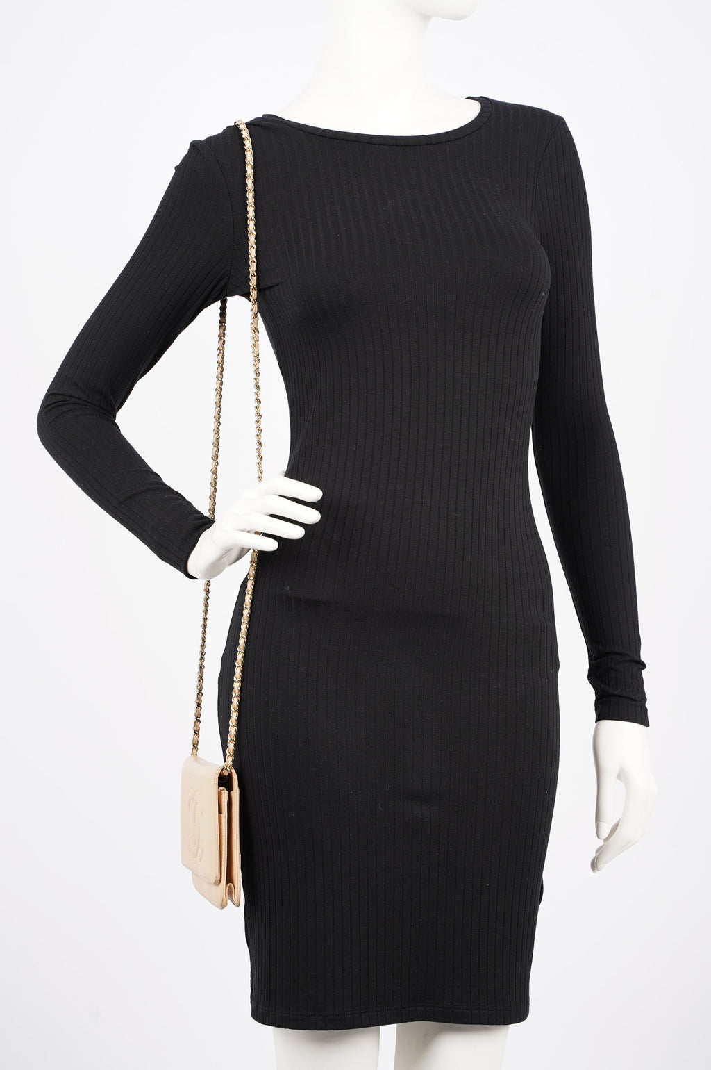 Chanel Womens Timeless Wallet On Chain Beige Caviar