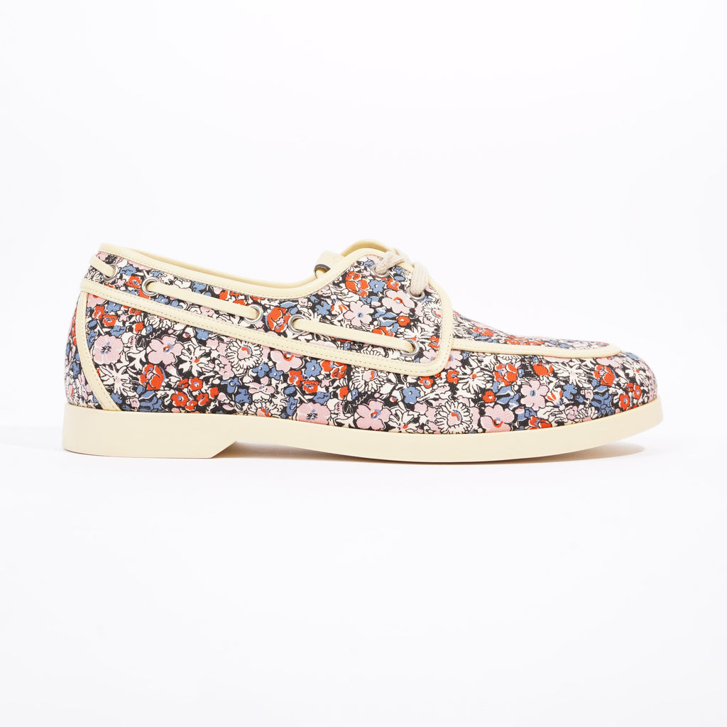 Gucci Mens Lace Up Boat Shoe Floral EU 41.5 / UK 7.5