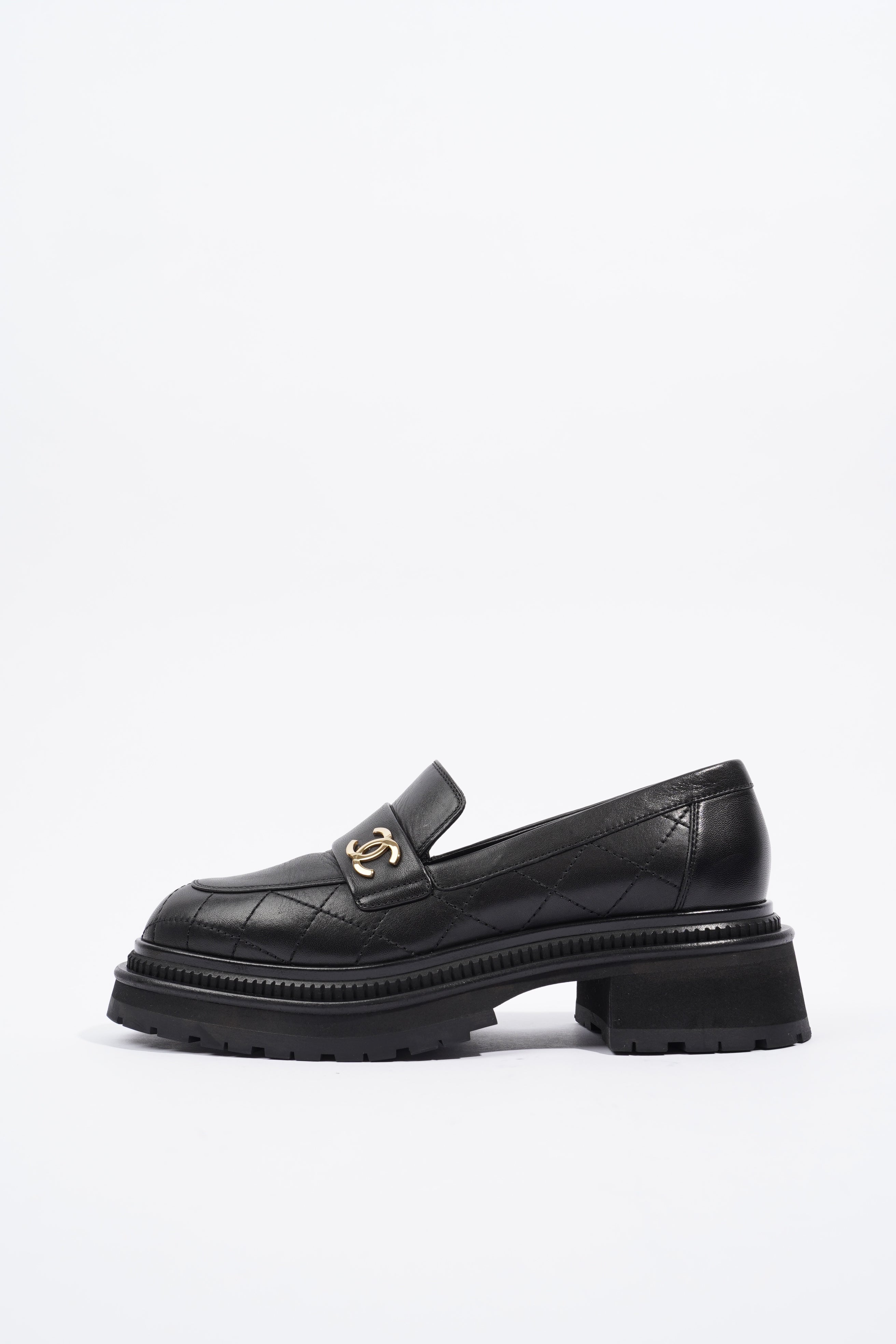 Chanel Moccasins Black Leather EU 38 / UK 5