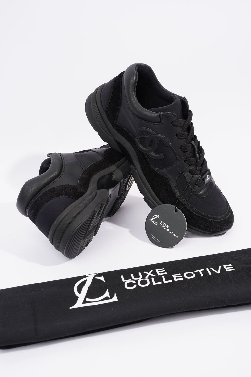 Chanel Womens Runner Black Suede EU 39.5 / UK 6.5