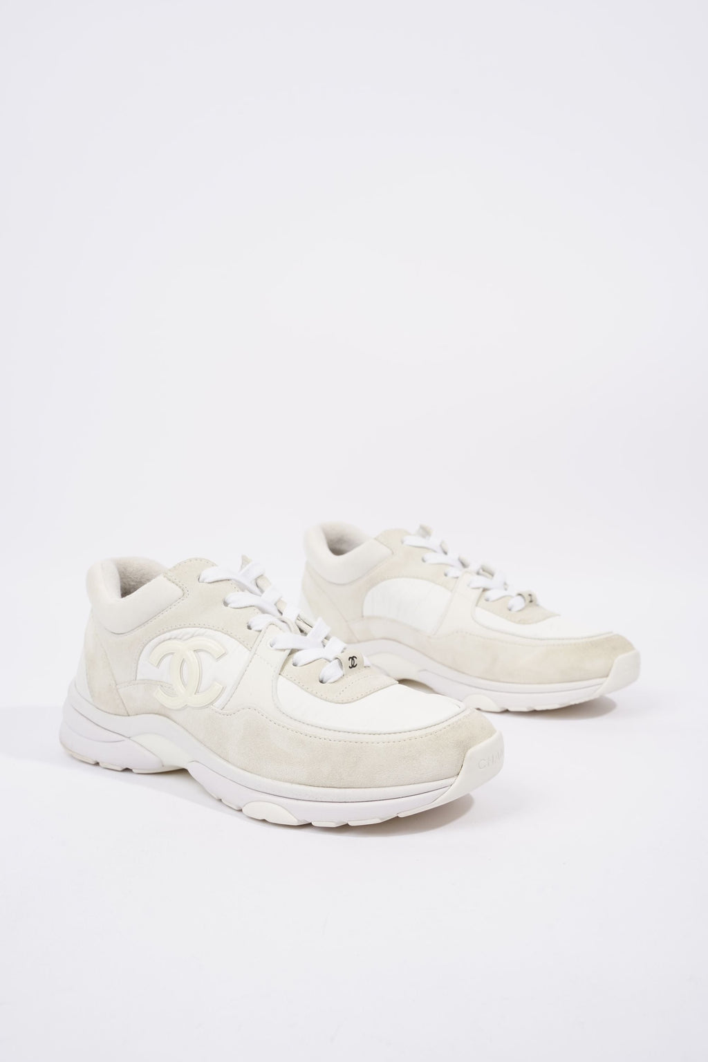 Chanel Womens CC Runners White / Cream EU 38.5 / UK 5.5