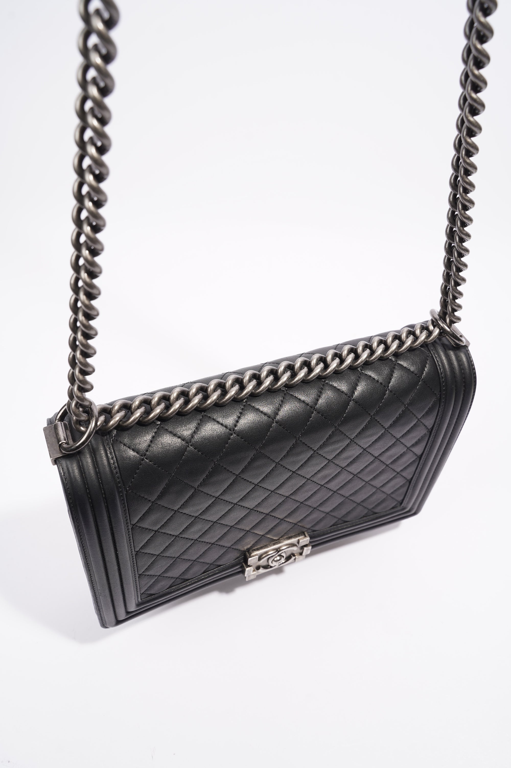Chanel Boy Bag Black Lambskin Leather