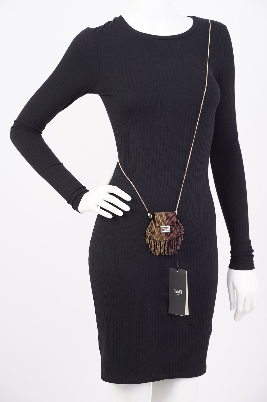 Fendi Pico Baguette Dark Brown / Soft Gold Mini