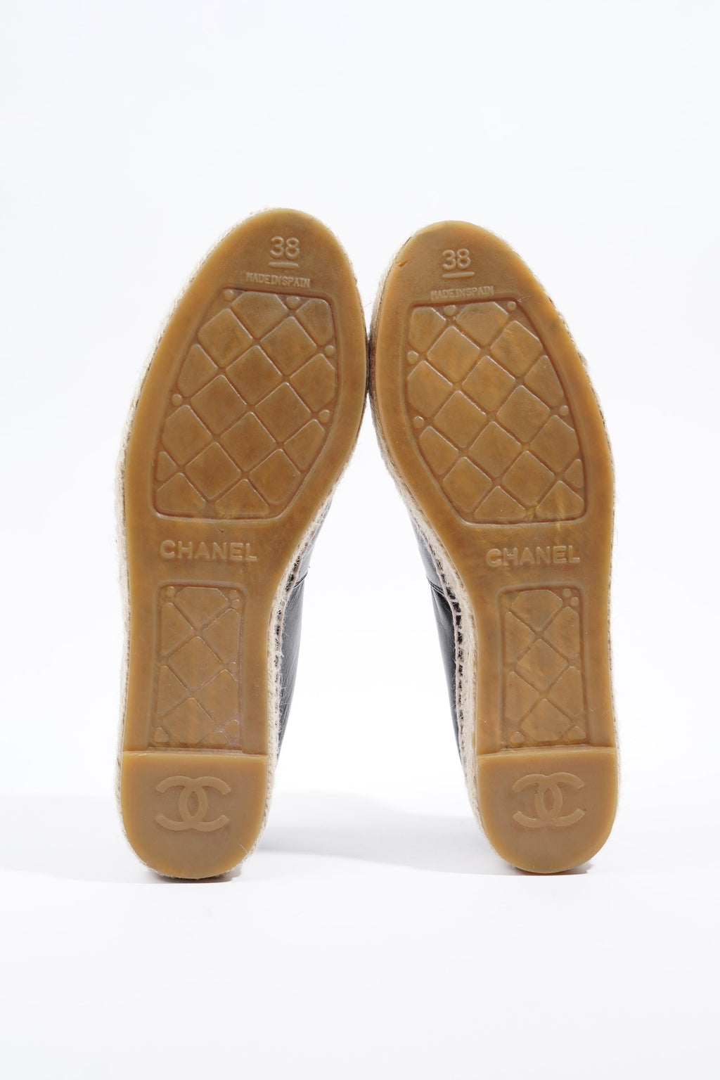 Chanel Espadrilles Black Leather EU 38 / UK 5