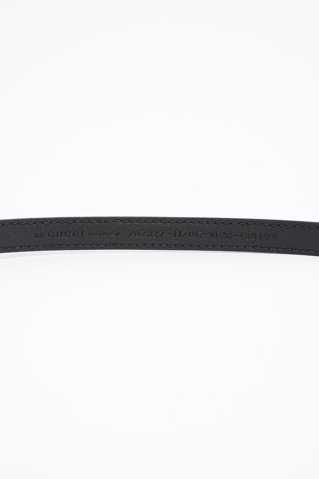Gucci Womens Marmont Thin Belt Black Patent Leather 90cm - 36"