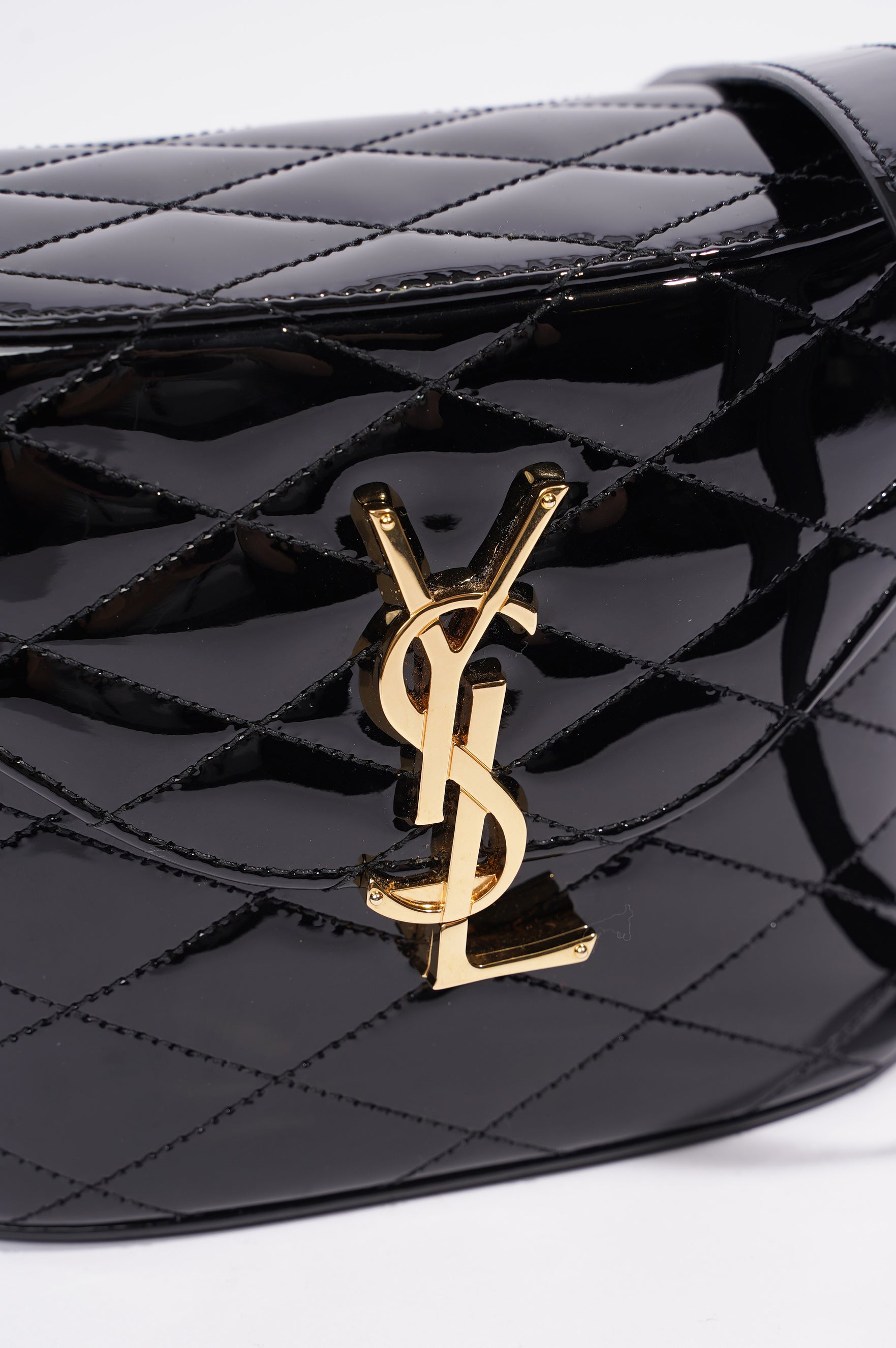 Saint Laurent Womens June Bag Patent Black