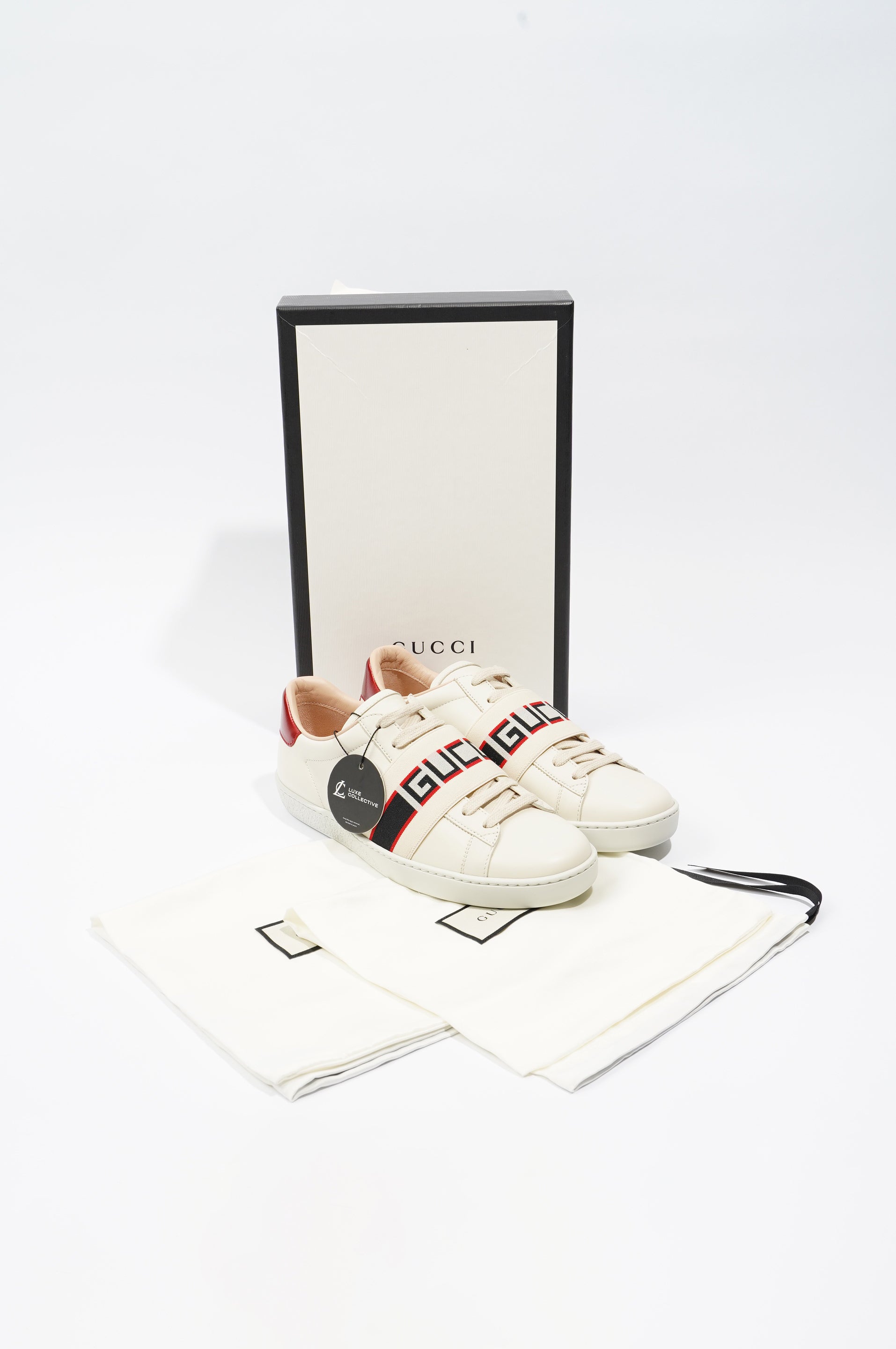 Gucci Womens Ace Stripe White / Red EU 37 / UK 4
