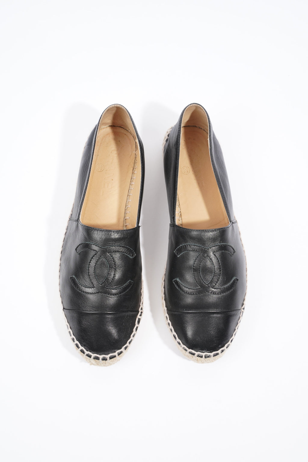 Chanel Espadrilles Black Leather EU 38 / UK 5