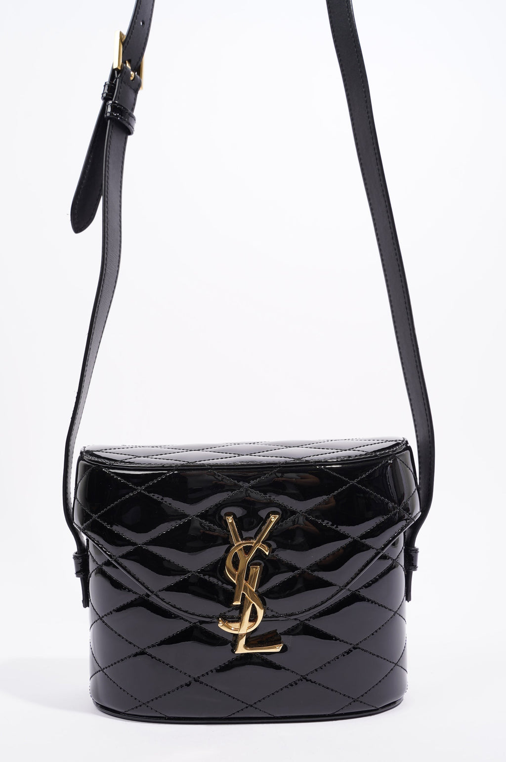 Saint Laurent Womens June Bag Patent Black