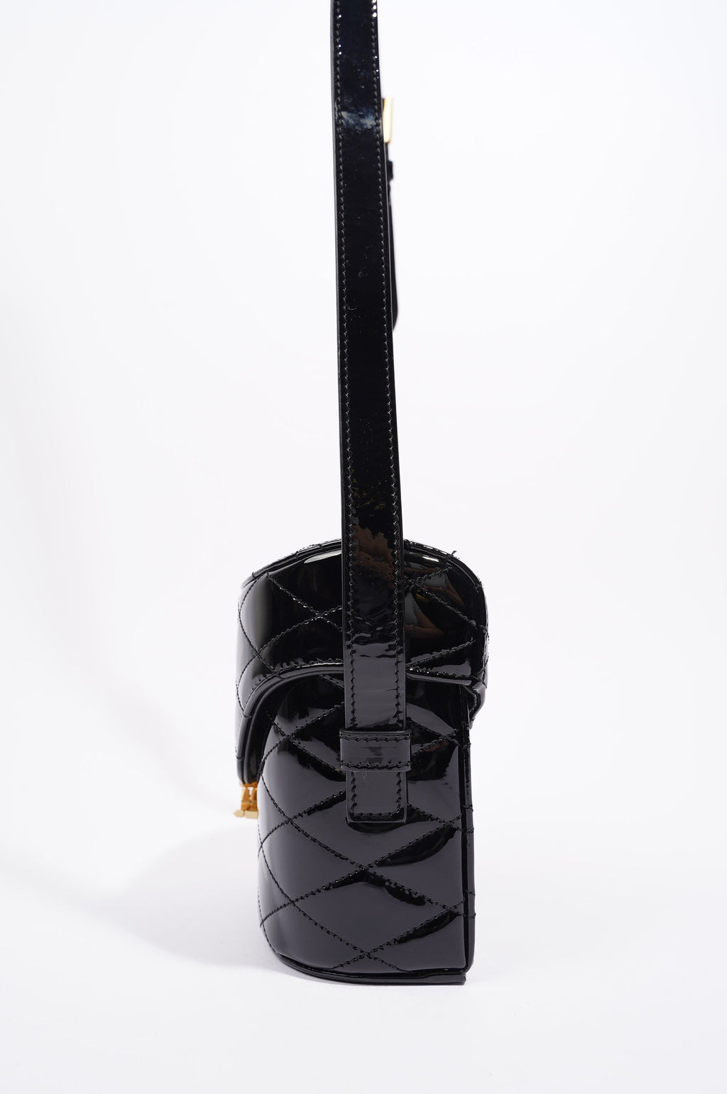 Saint Laurent Womens June Bag Patent Black
