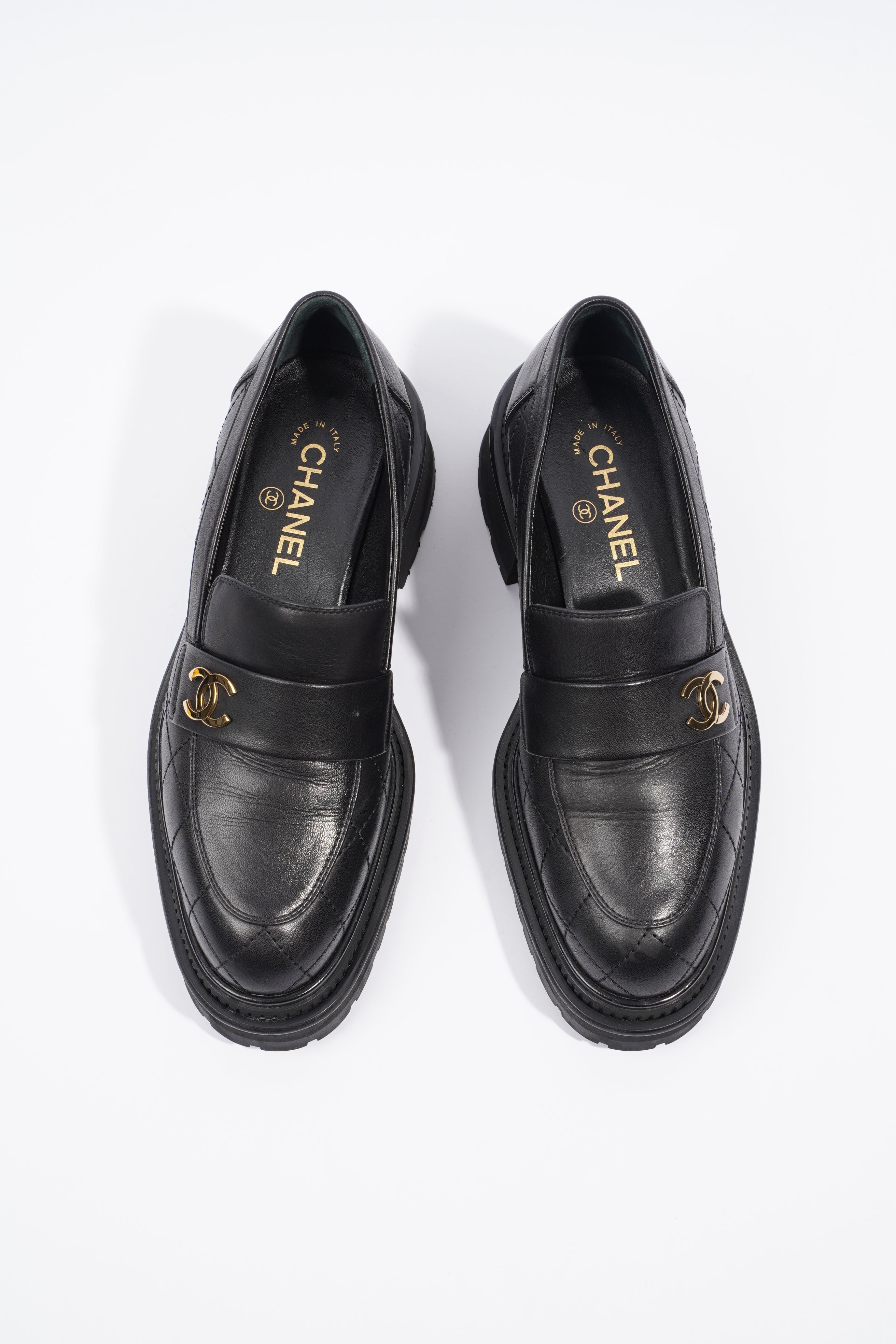 Chanel Moccasins Black Leather EU 38 / UK 5