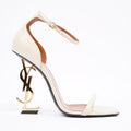 Saint Laurent Womens Opyum Sandals Cream EU 37.5 / UK 4.5