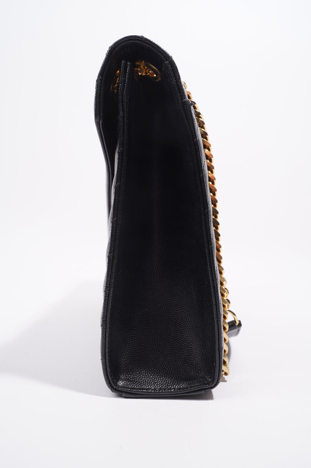 Saint Laurent Womens Envelope Bag Black Leather Large