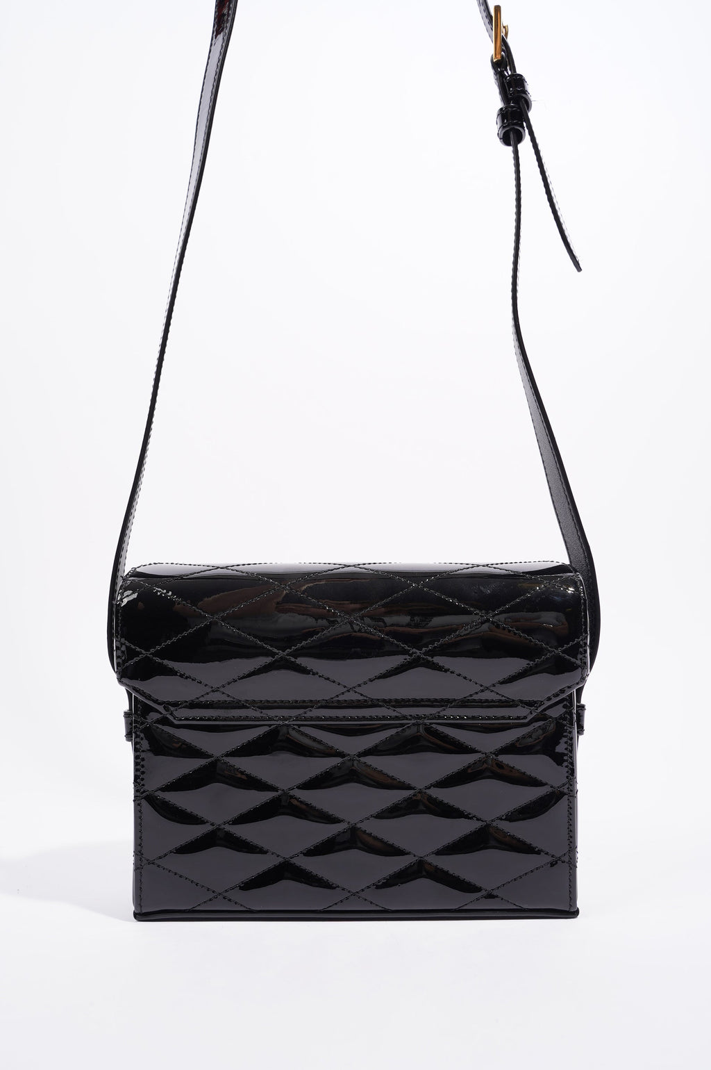 Saint Laurent Womens June Bag Patent Black