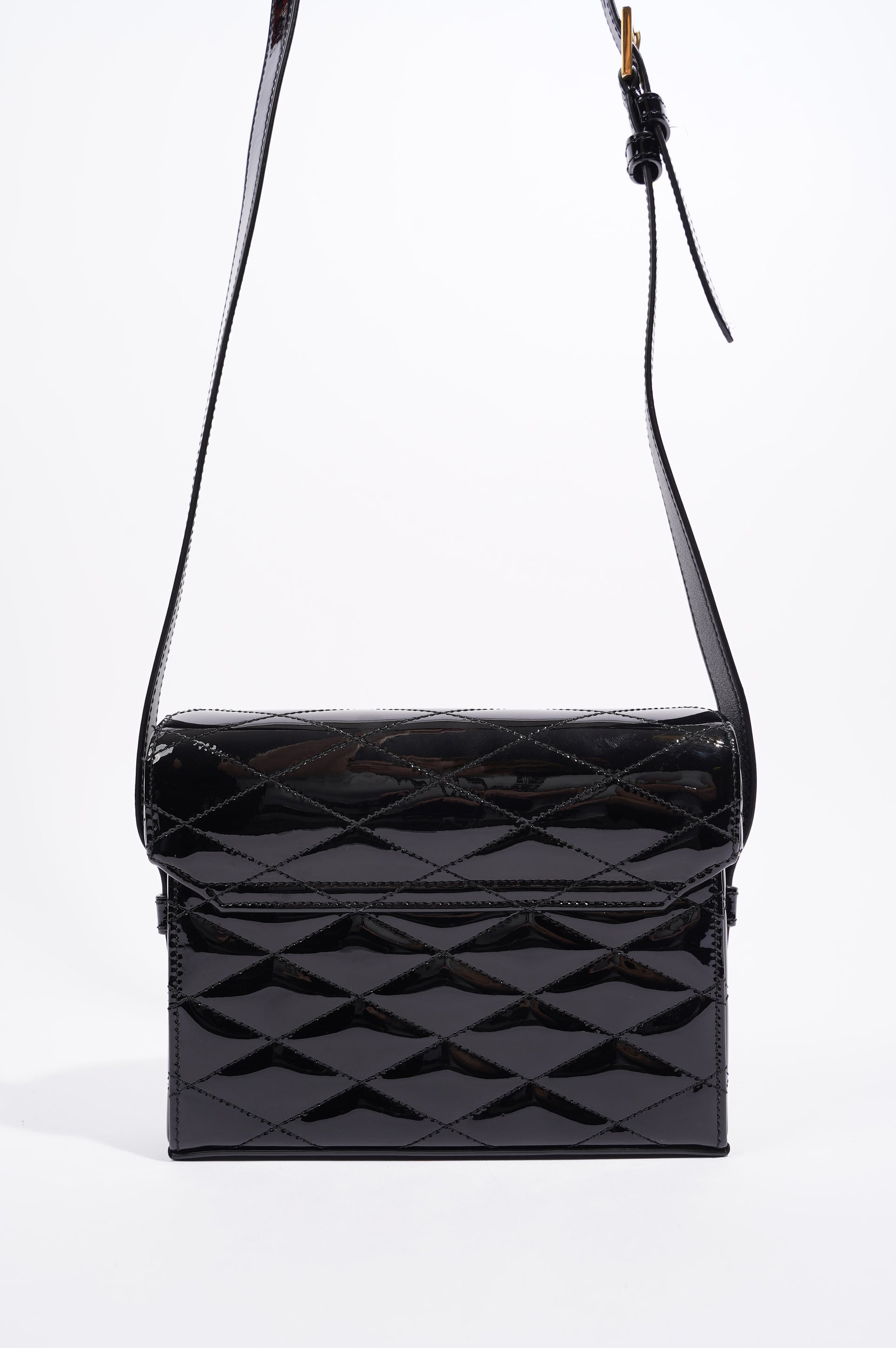 Saint Laurent Womens June Bag Patent Black