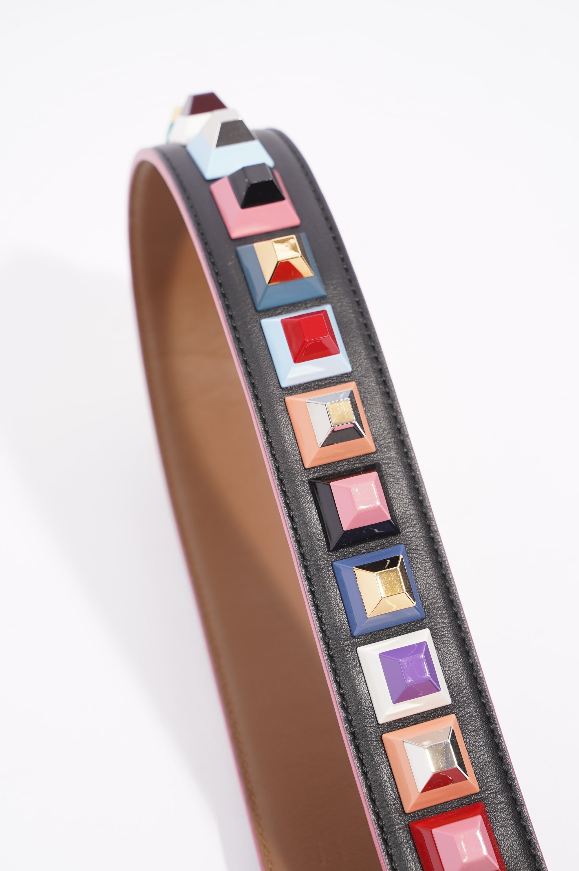 Fendi Womens Studs Strap Multicoloured Leather / Acetate Long