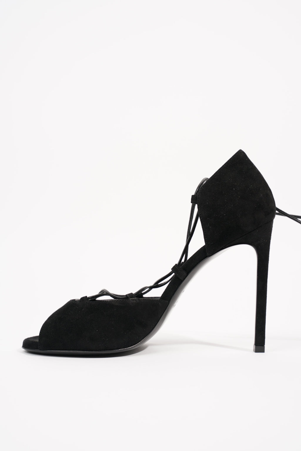 Saint Laurent Womens Strappy Heel Black EU 37 / UK 4
