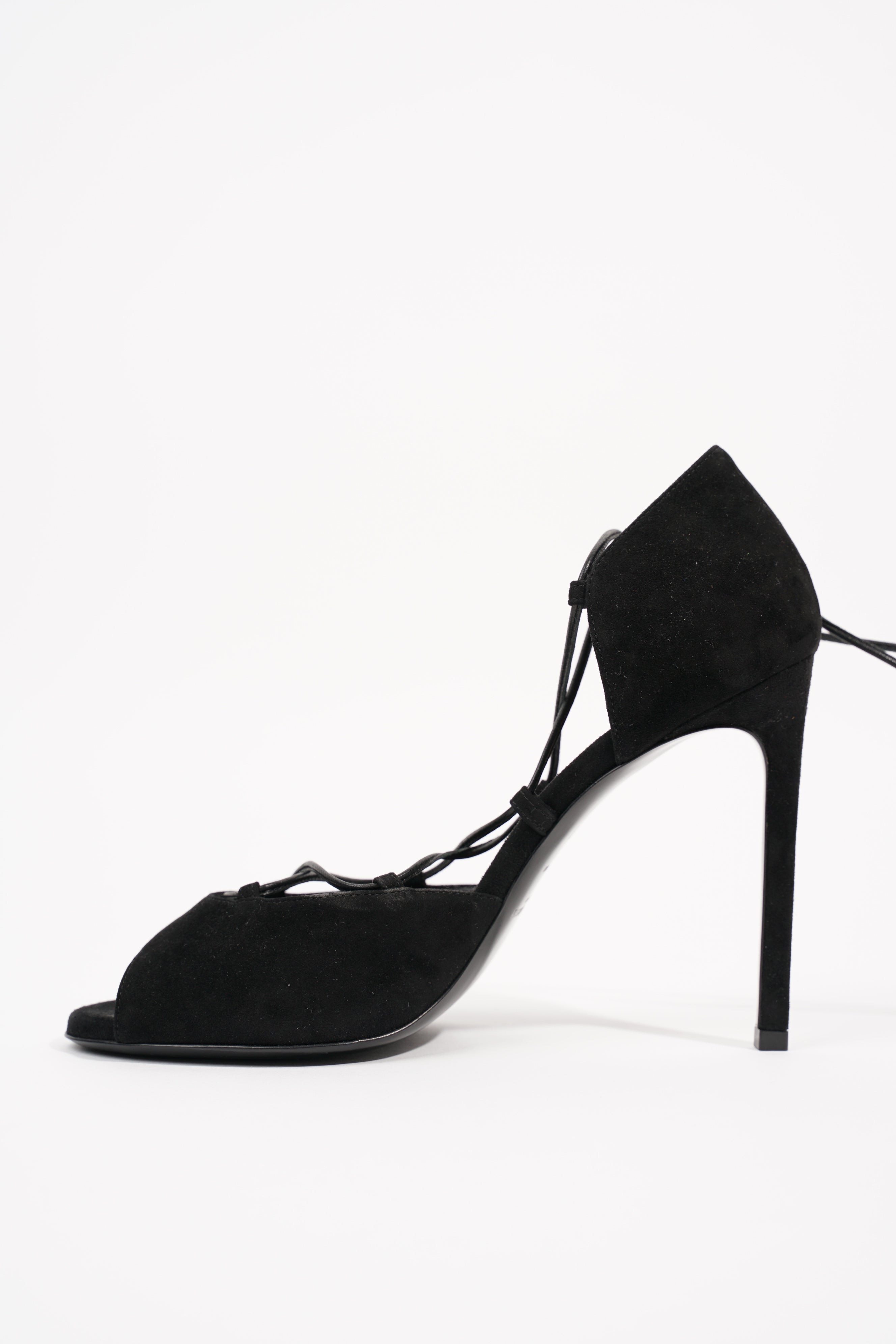 Saint Laurent Womens Strappy Heel Black EU 37 / UK 4