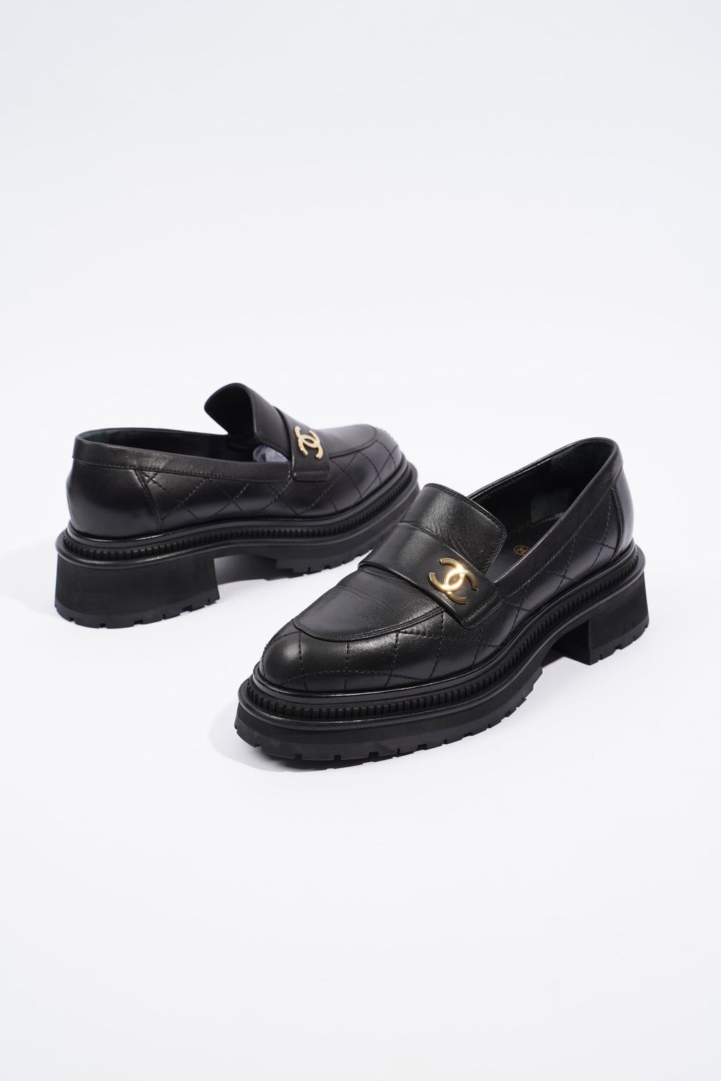 Chanel Moccasins Black Leather EU 38 / UK 5