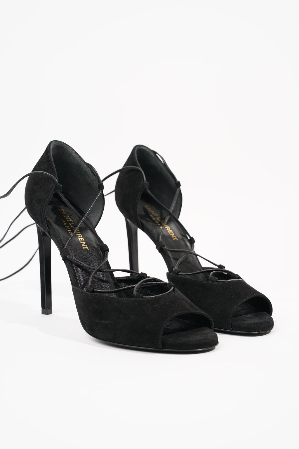 Saint Laurent Womens Strappy Heel Black EU 37 / UK 4