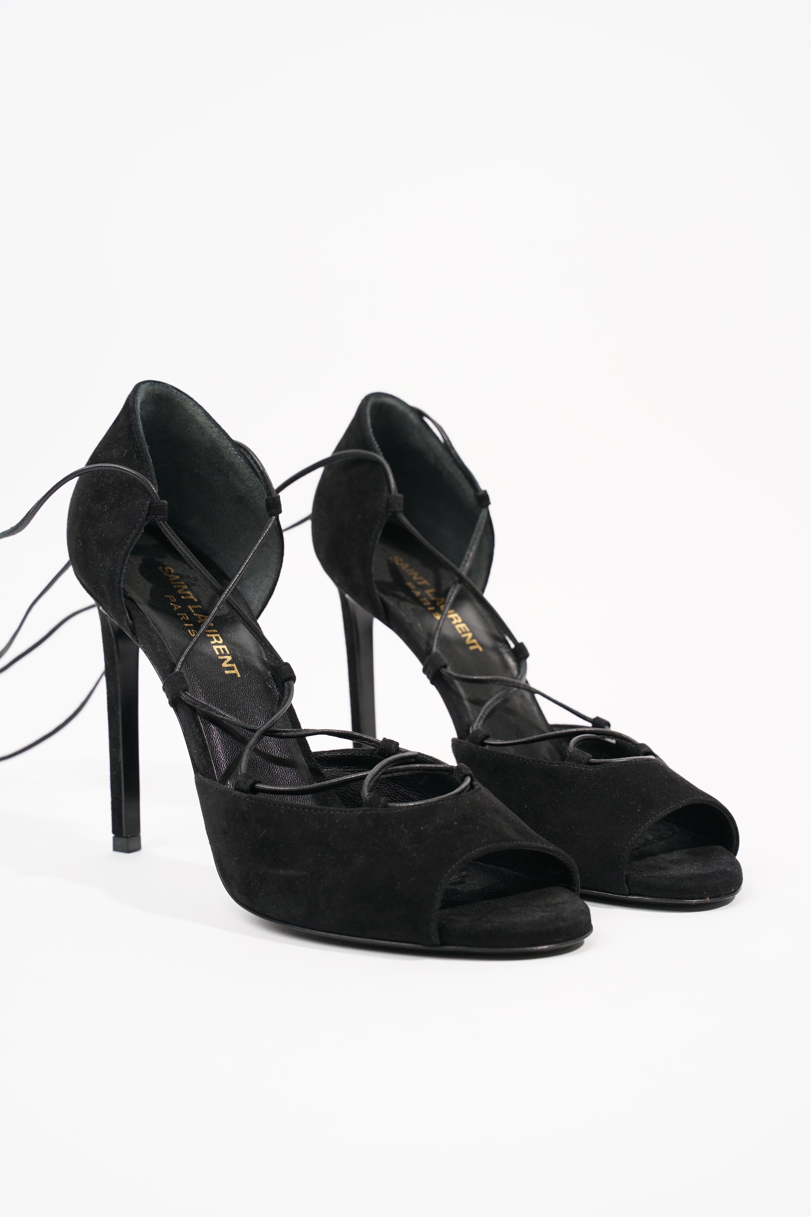 Saint Laurent Womens Strappy Heel Black EU 37 / UK 4