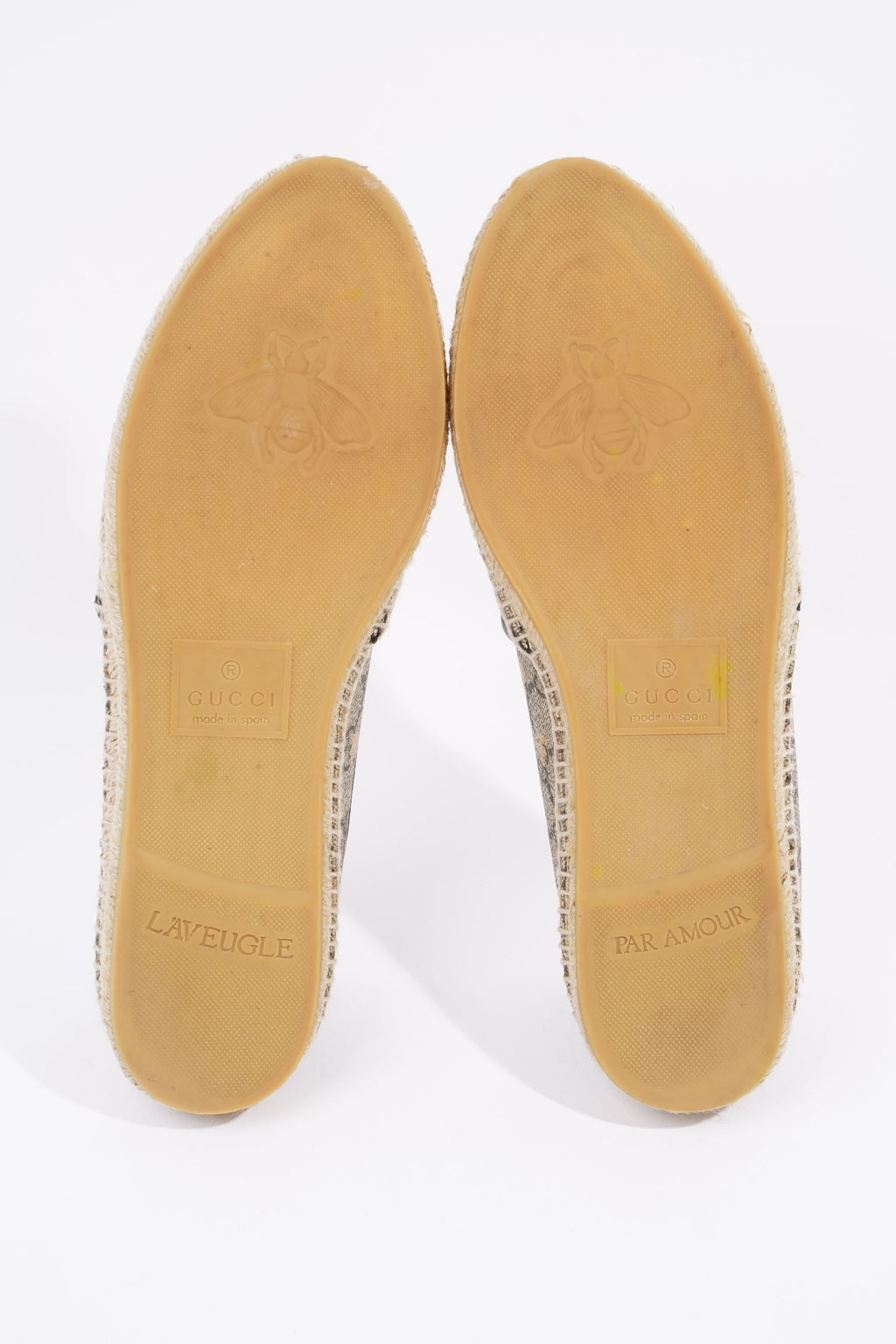 Gucci Mens Bee Espadrilles Beige / Gold EU 42 / UK 8