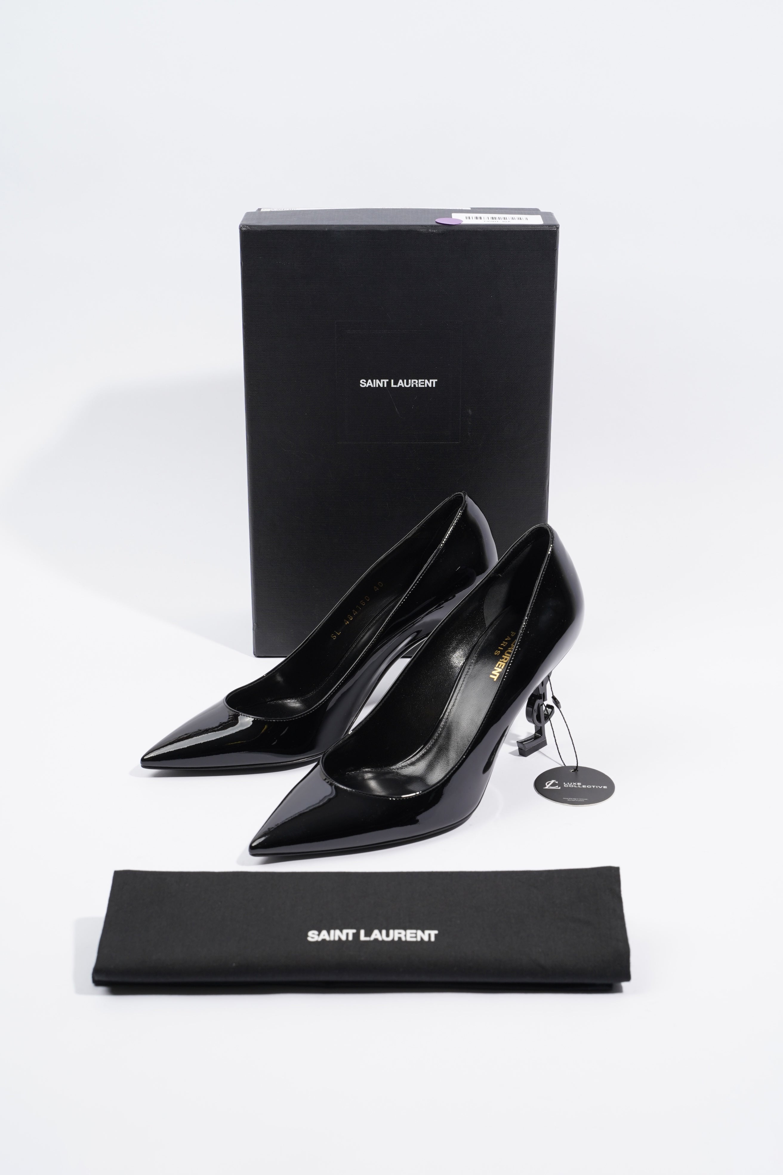 Saint Laurent Opyum Pump 85 Patent Black EU 40 / UK 7