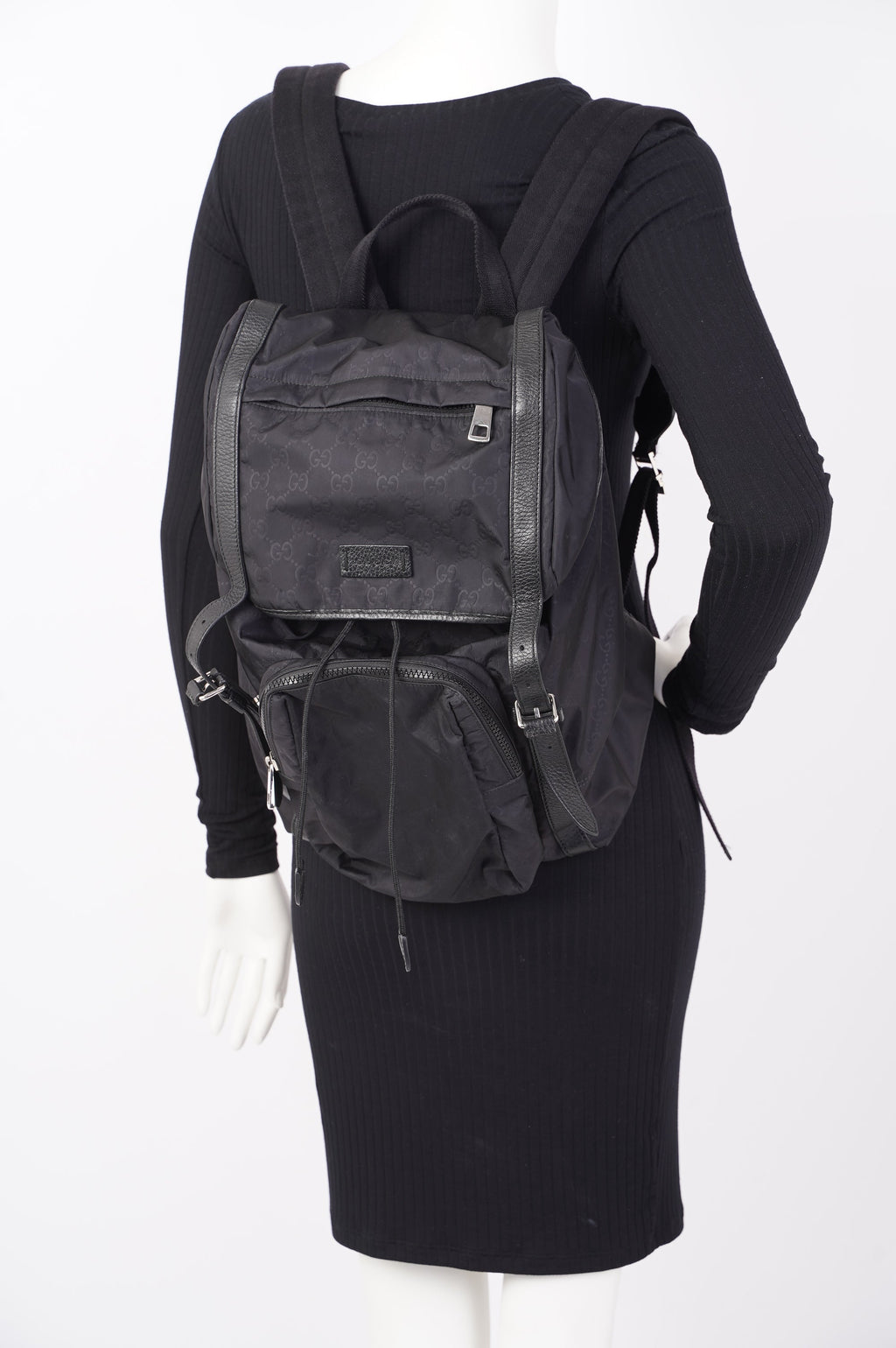 Gucci Vintage Nylon Backpack Black