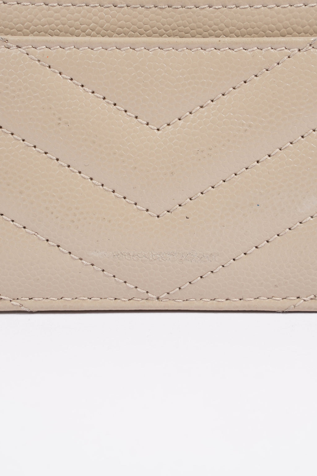 Saint Laurent Womens Card Holder Cream Leather