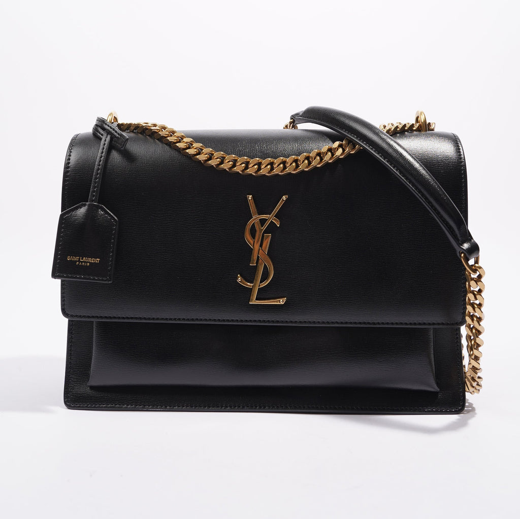 Saint Laurent Sunset Bag Black Leather Medium