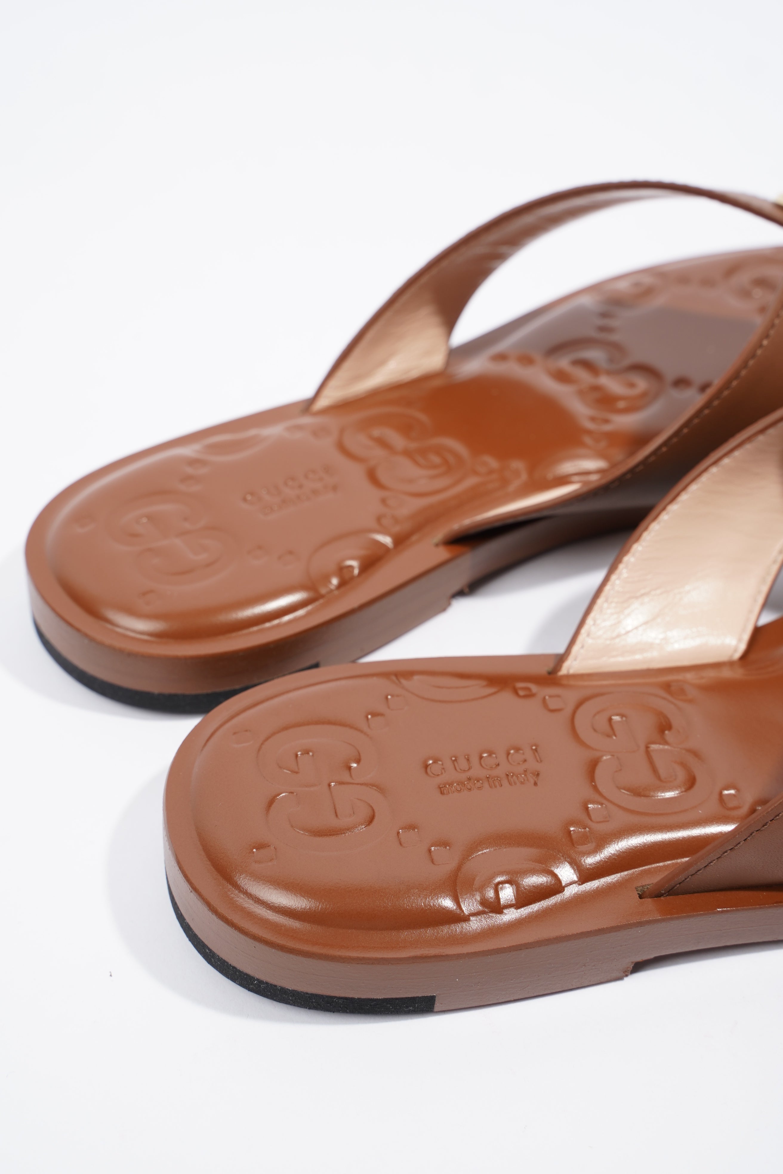 Gucci Interlocking G Thong Brown EU 37.5 / UK 4.5