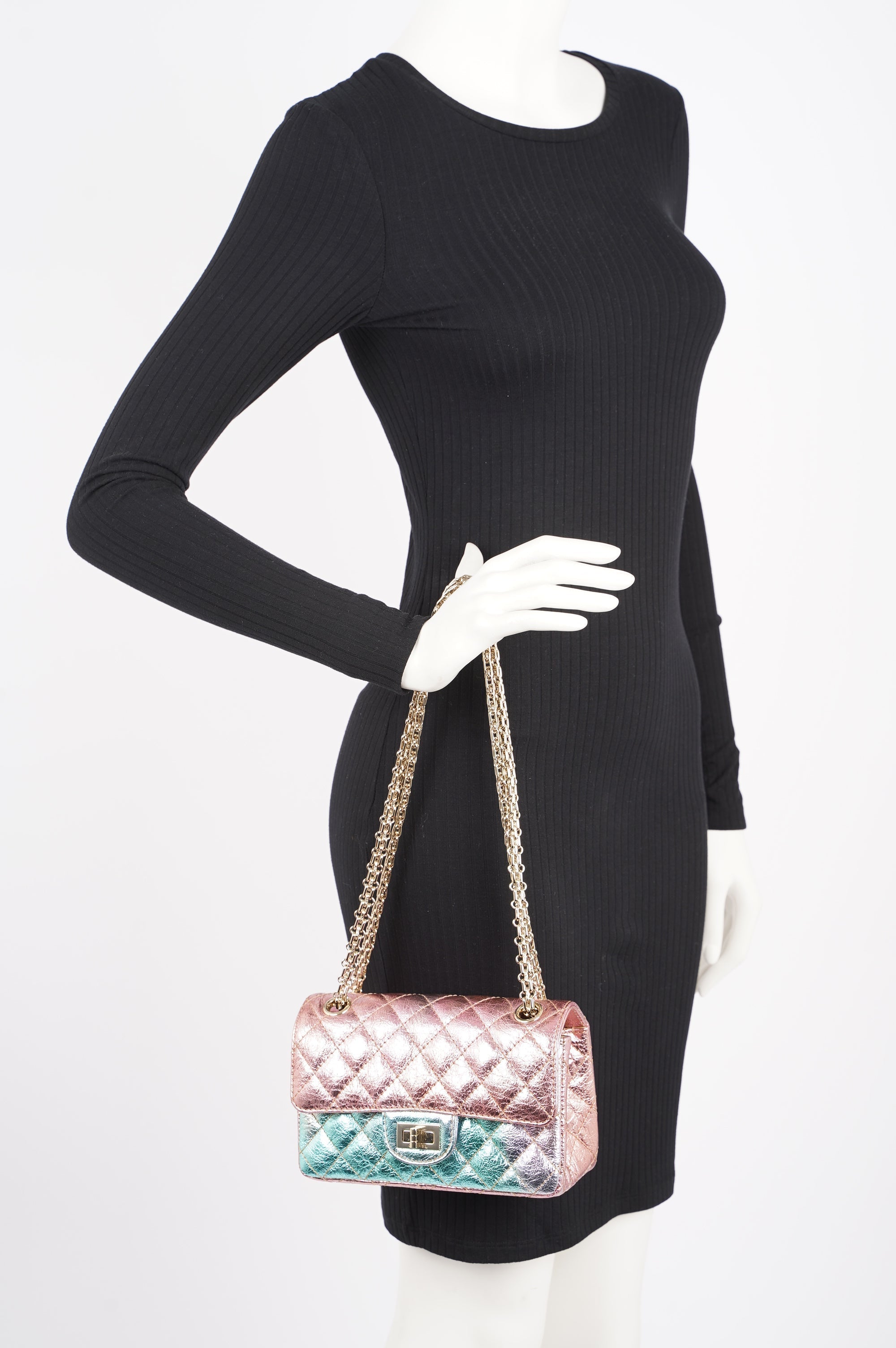 Chanel Womens The Mermaid Re-Issue 2.55 Goatskin Small