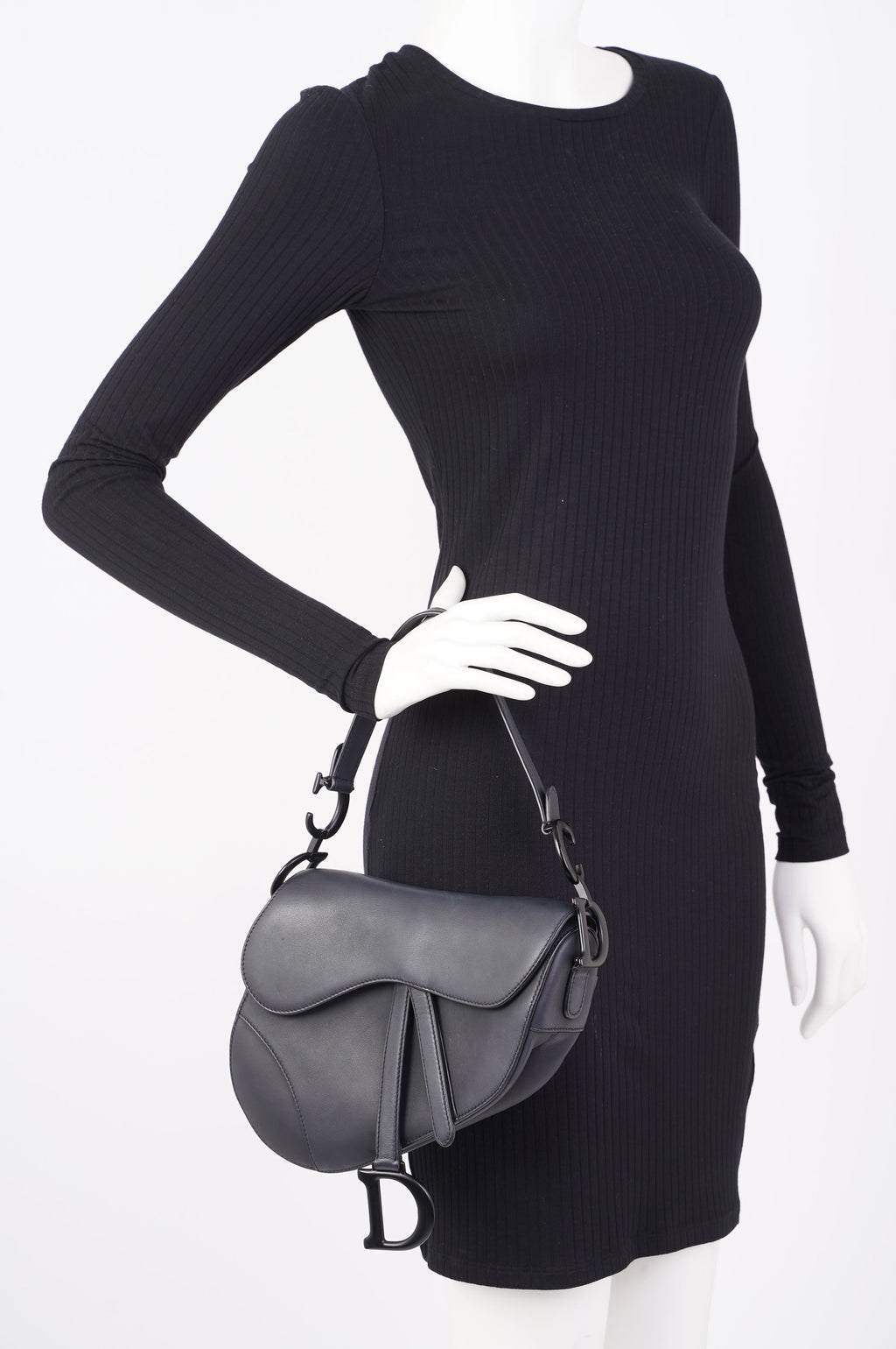 Christian Dior Saddle Bag Black Leather