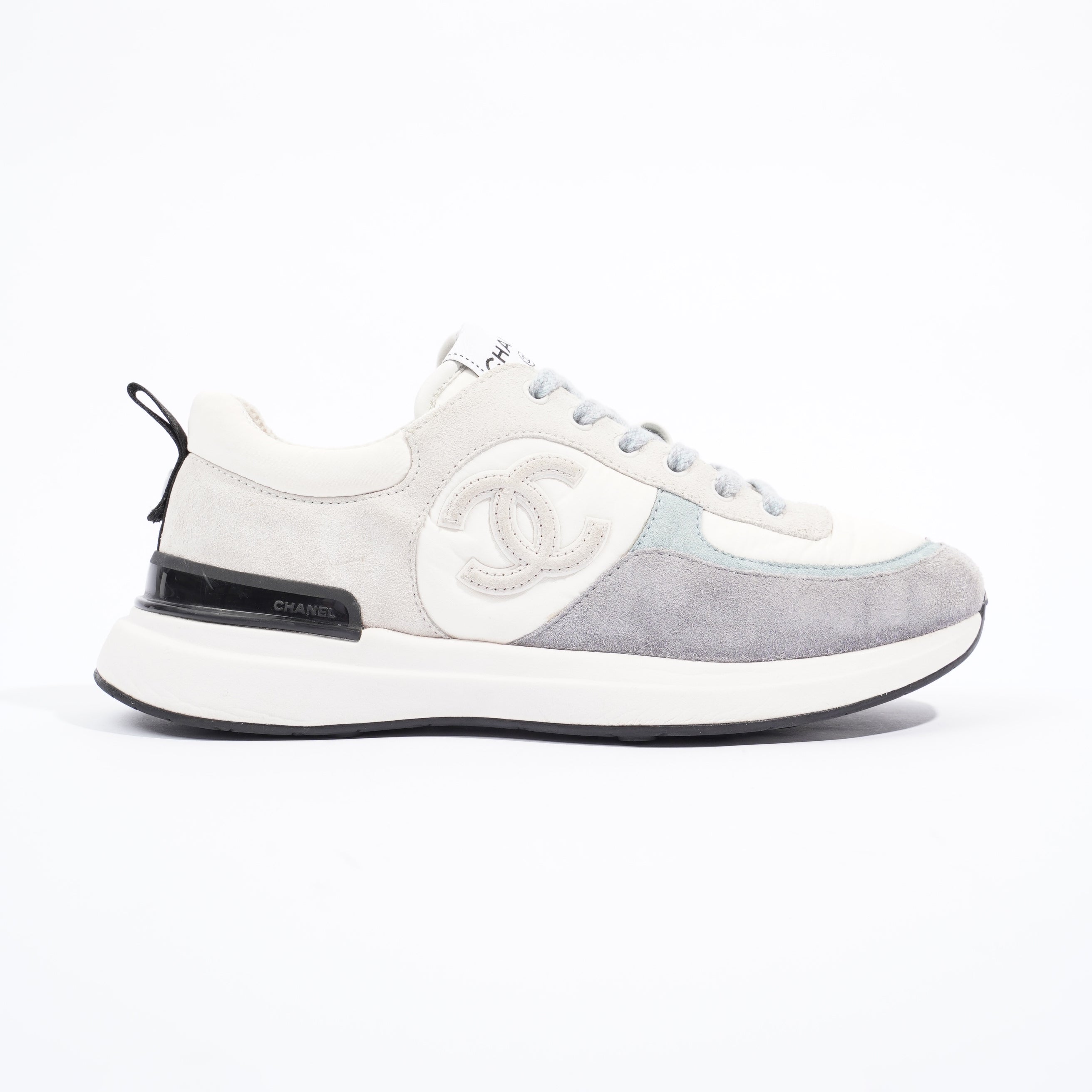 Chanel Womens CC Runner White / Grey EU 39.5 / UK 6.5