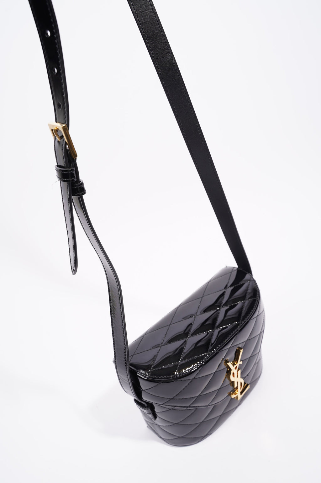 Saint Laurent Womens June Bag Patent Black
