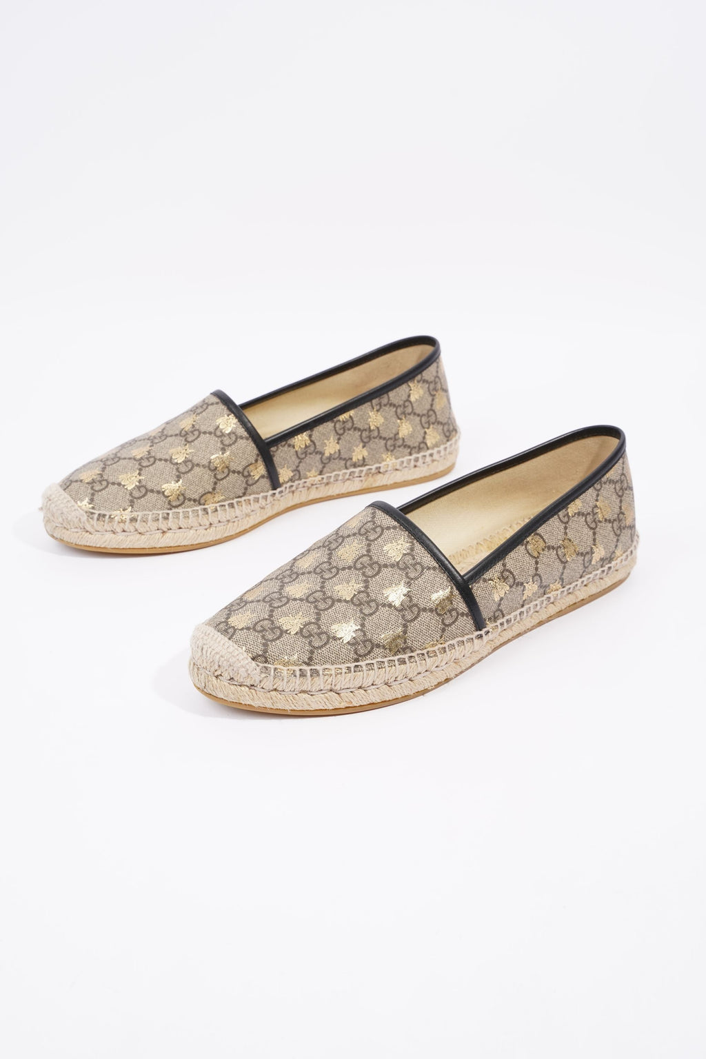Gucci Mens Bee Espadrilles Beige / Gold EU 42 / UK 8