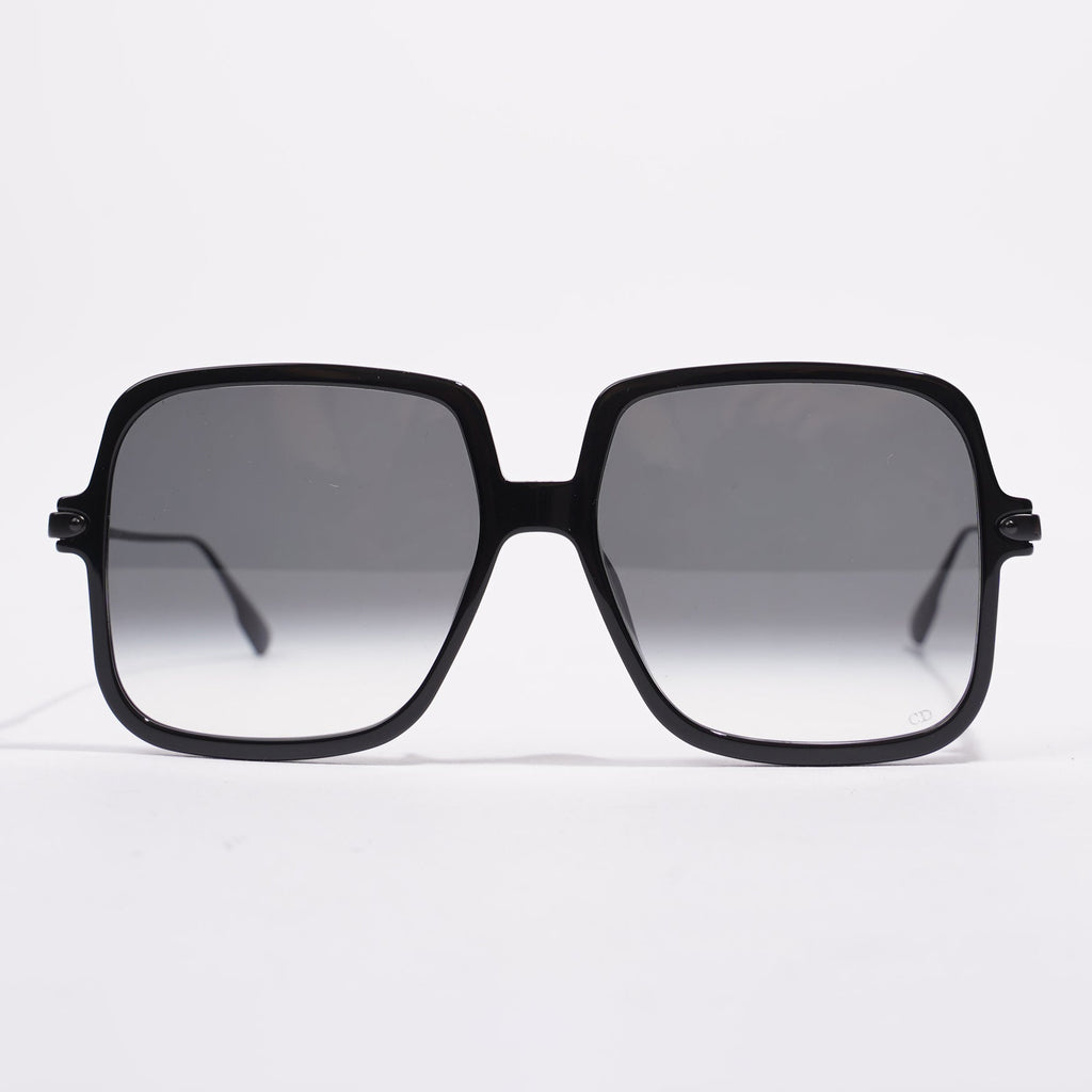 Christian Dior Link1 Square Sunglasses Black Metal 145