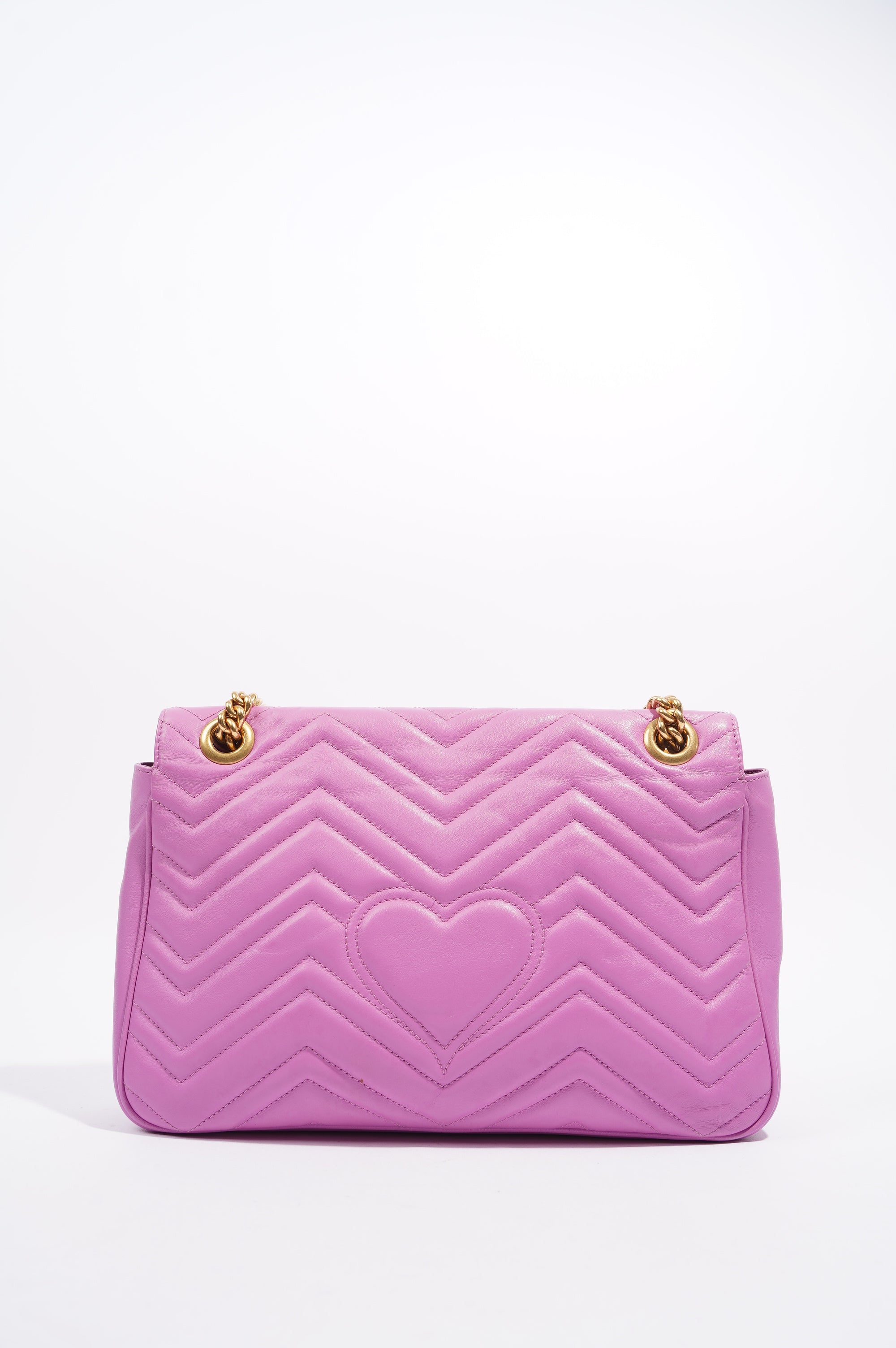 Gucci Womens Marmont Flap Pink Gold Medium