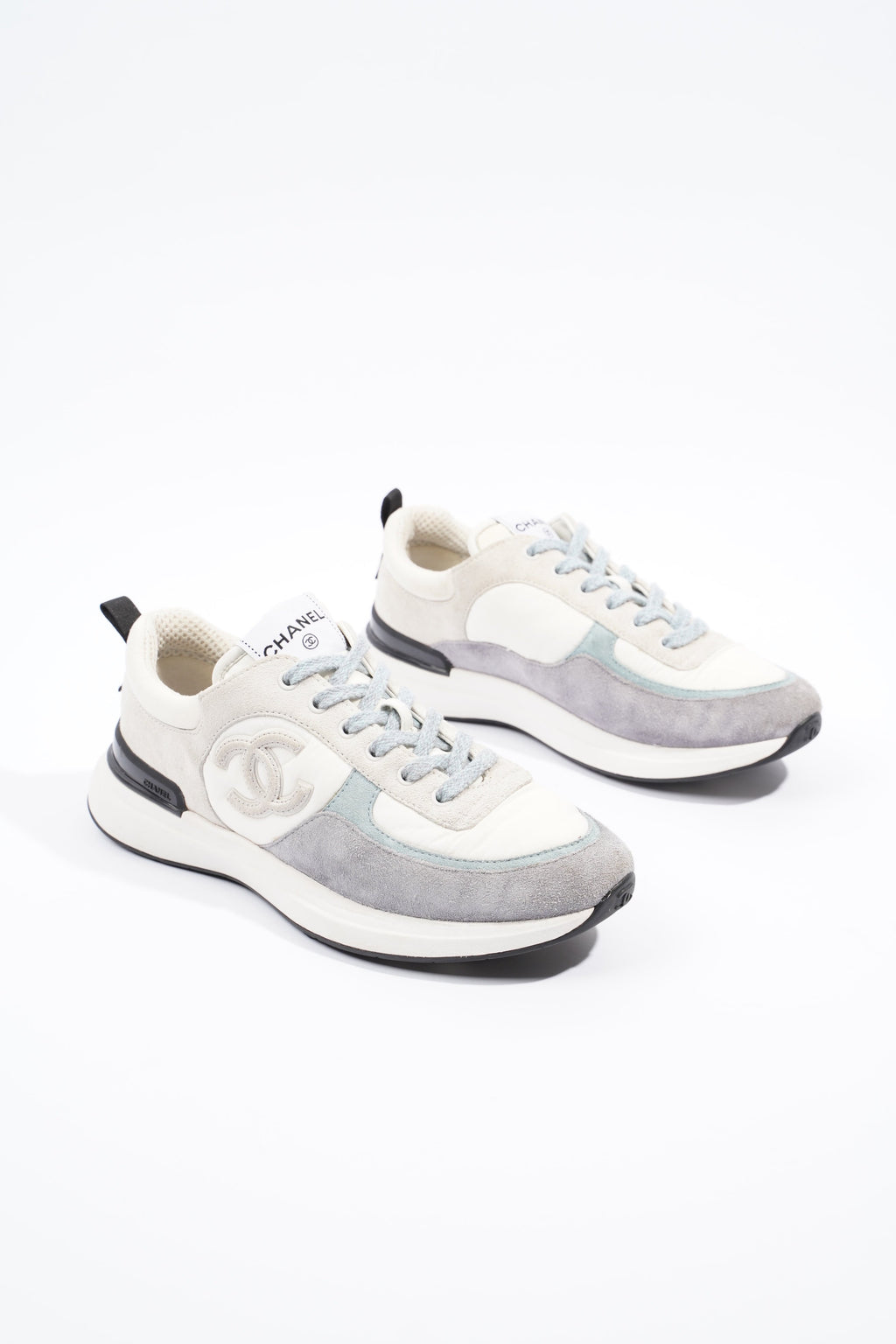 Chanel Womens CC Runner White / Grey EU 39.5 / UK 6.5