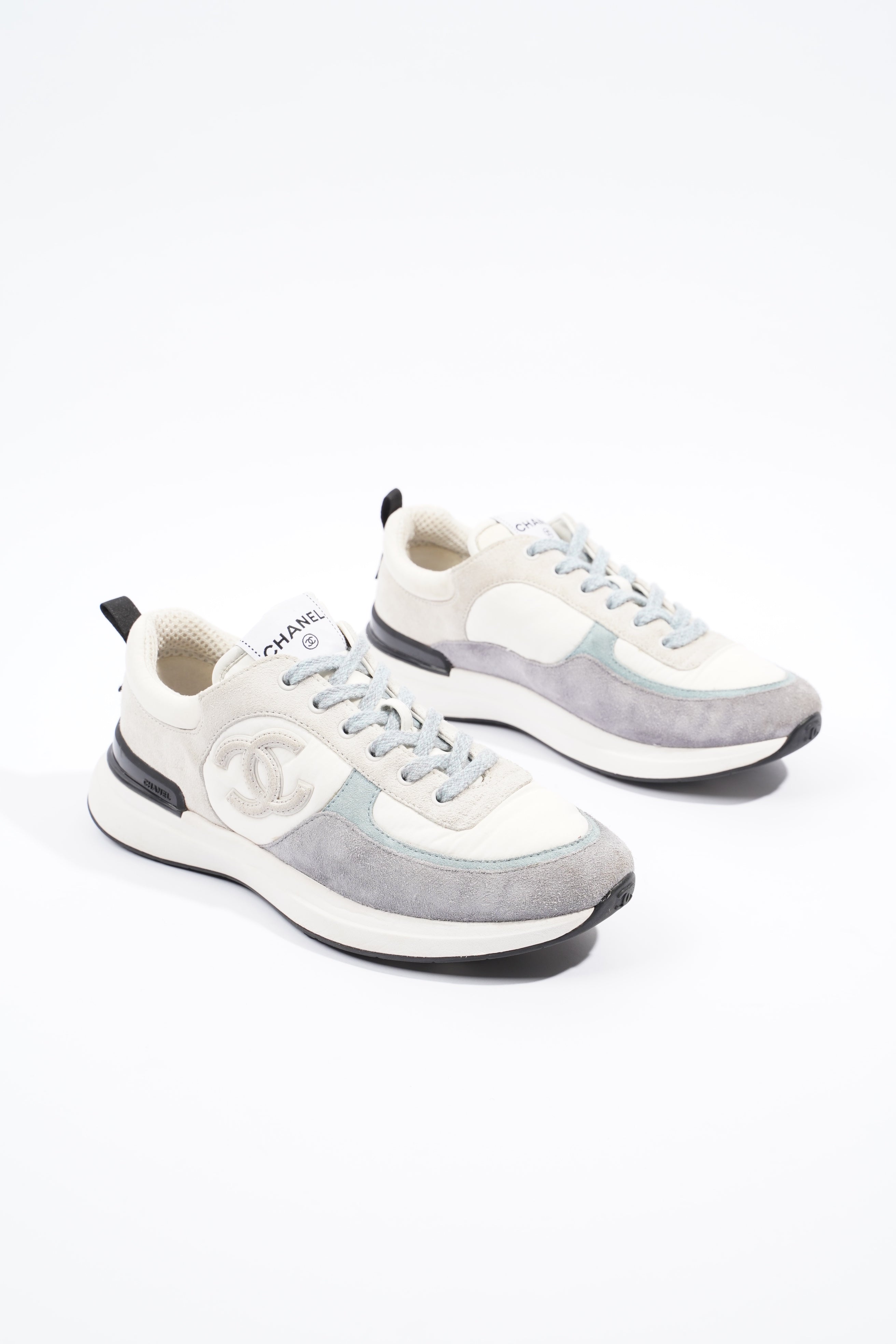 Chanel Womens CC Runner White / Grey EU 39.5 / UK 6.5