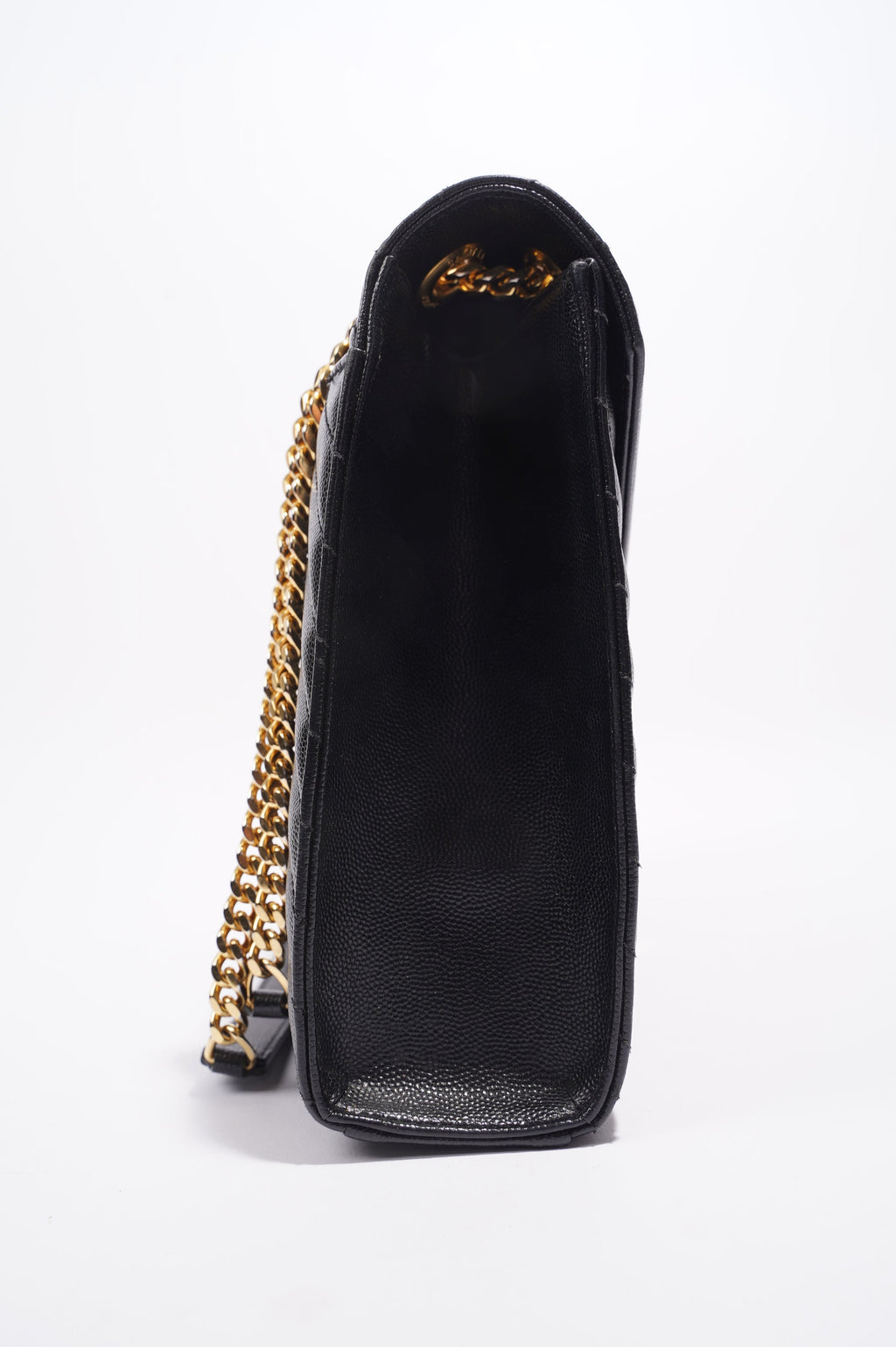 Saint Laurent Womens Envelope Bag Black Leather Large