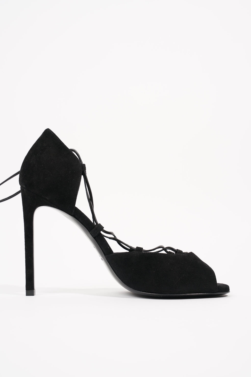 Saint Laurent Womens Strappy Heel Black EU 37 / UK 4