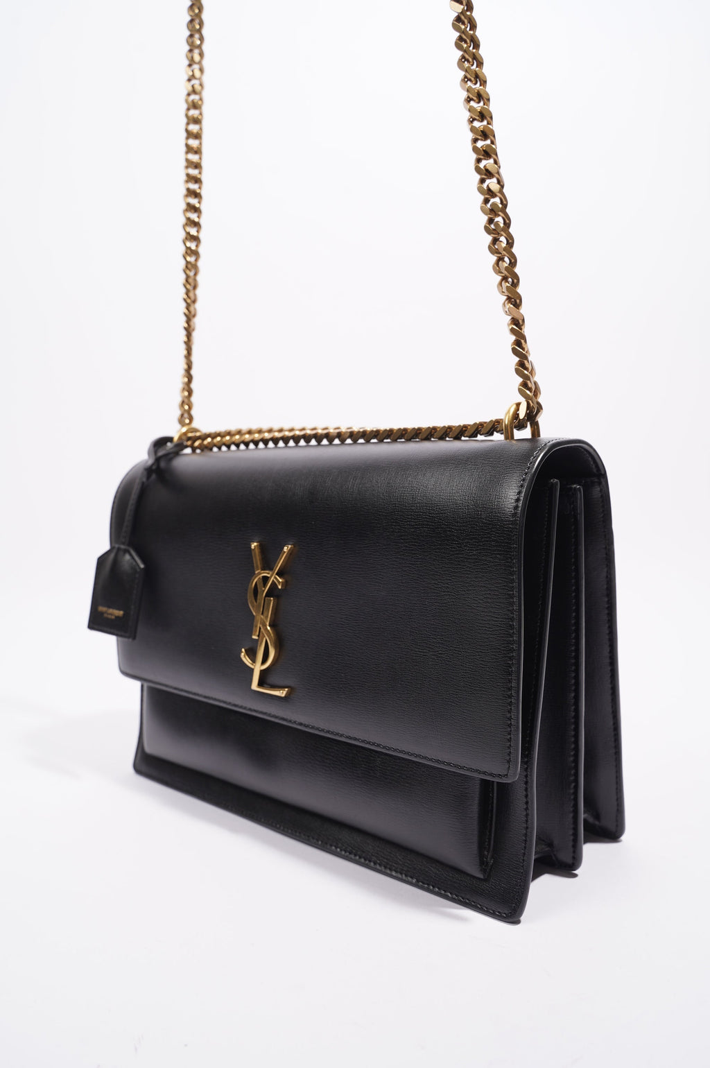 Saint Laurent Sunset Bag Black Leather Medium