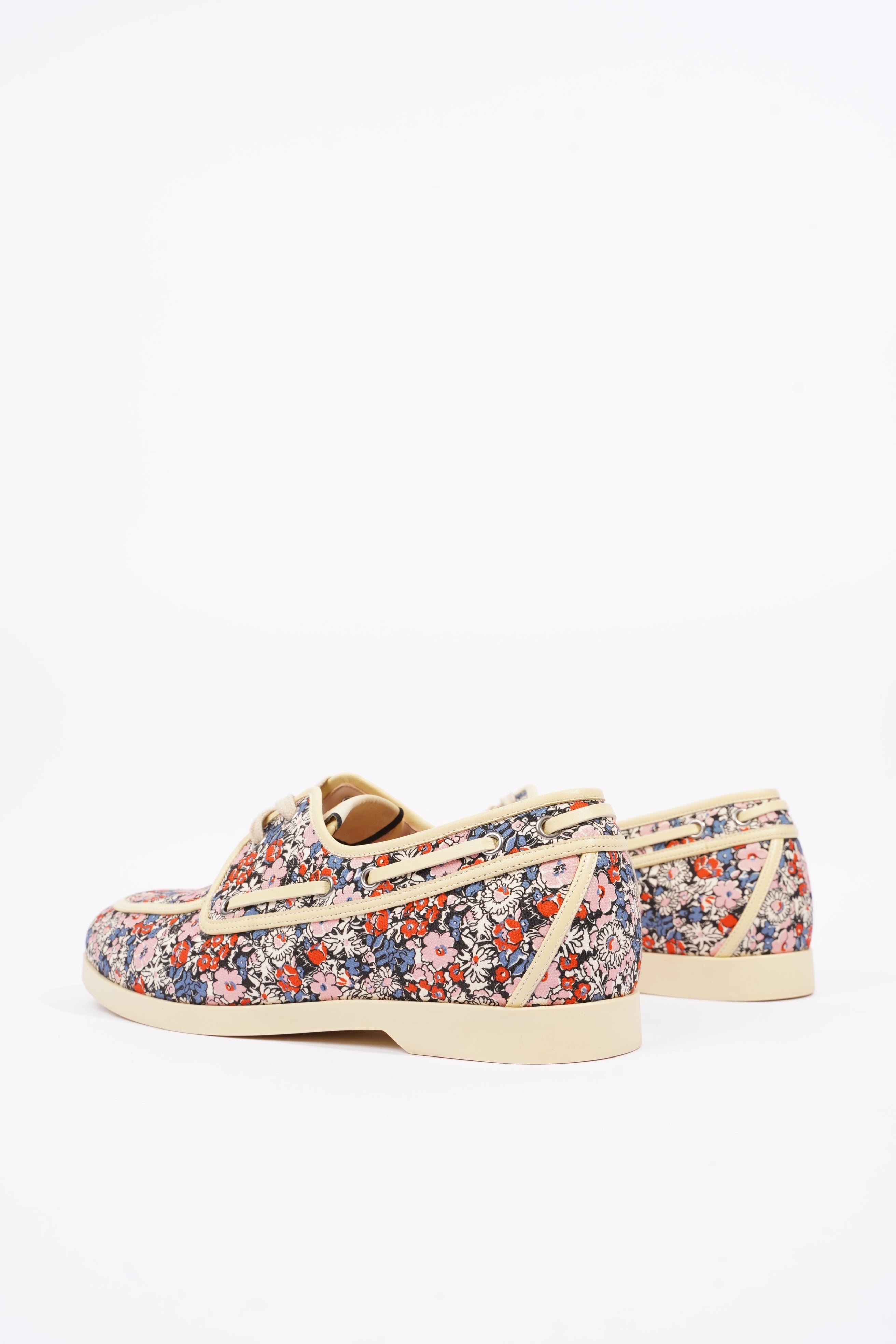 Gucci Mens Lace Up Boat Shoe Floral EU 41.5 / UK 7.5