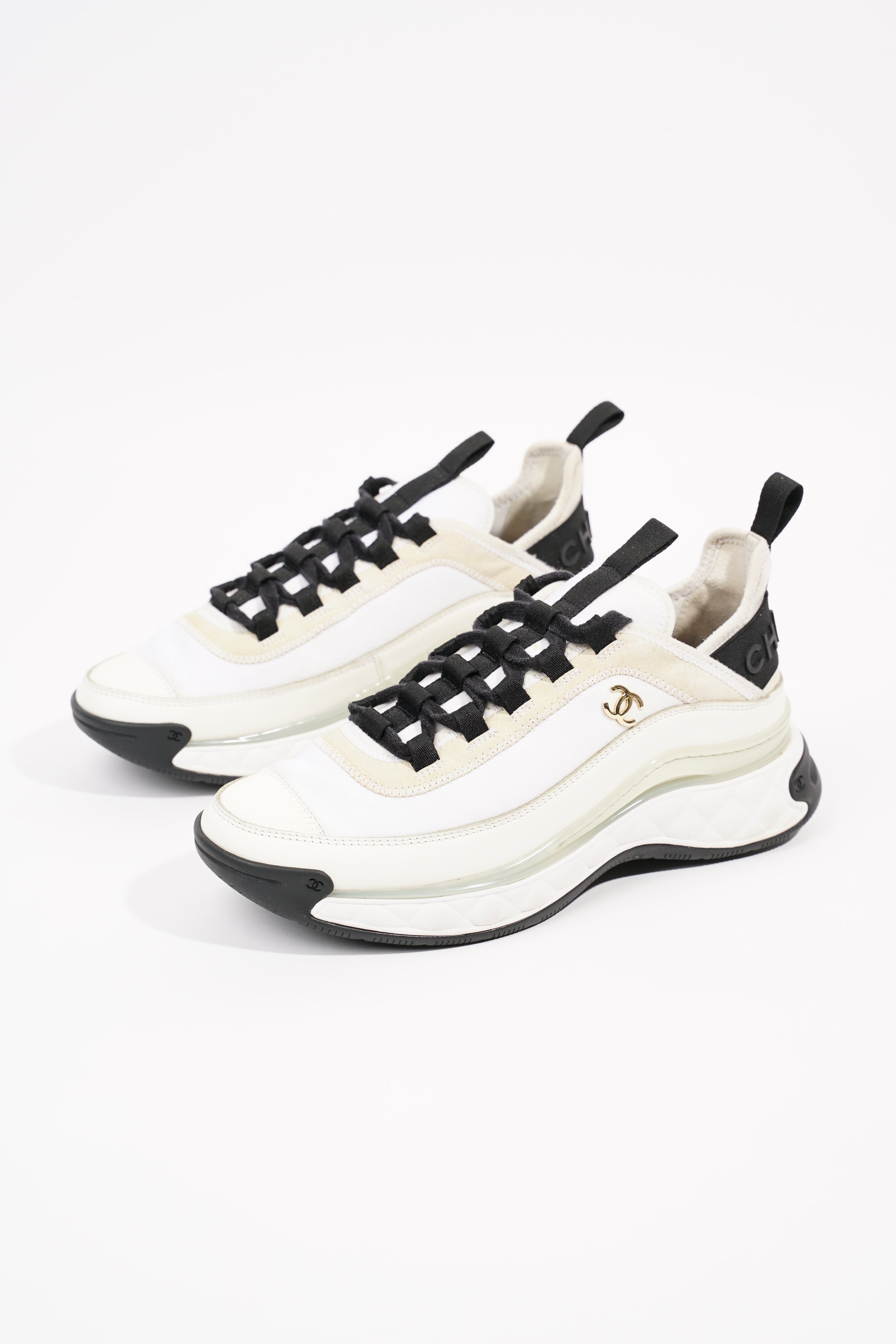Chanel Womens CC Logo White / Cream EU 38 / UK 5