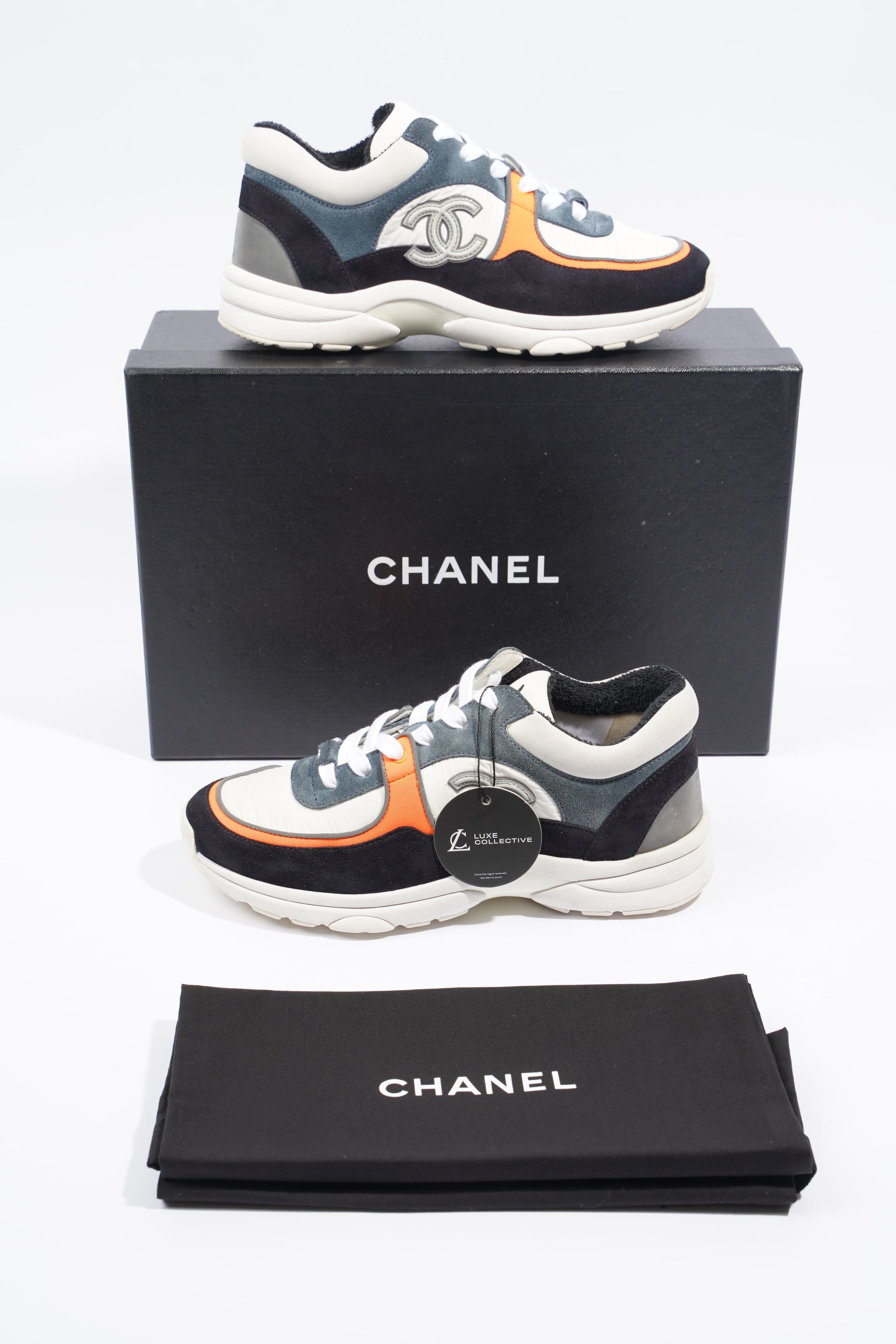 Chanel CC Runner White / Black / Orange EU 37 / UK 4
